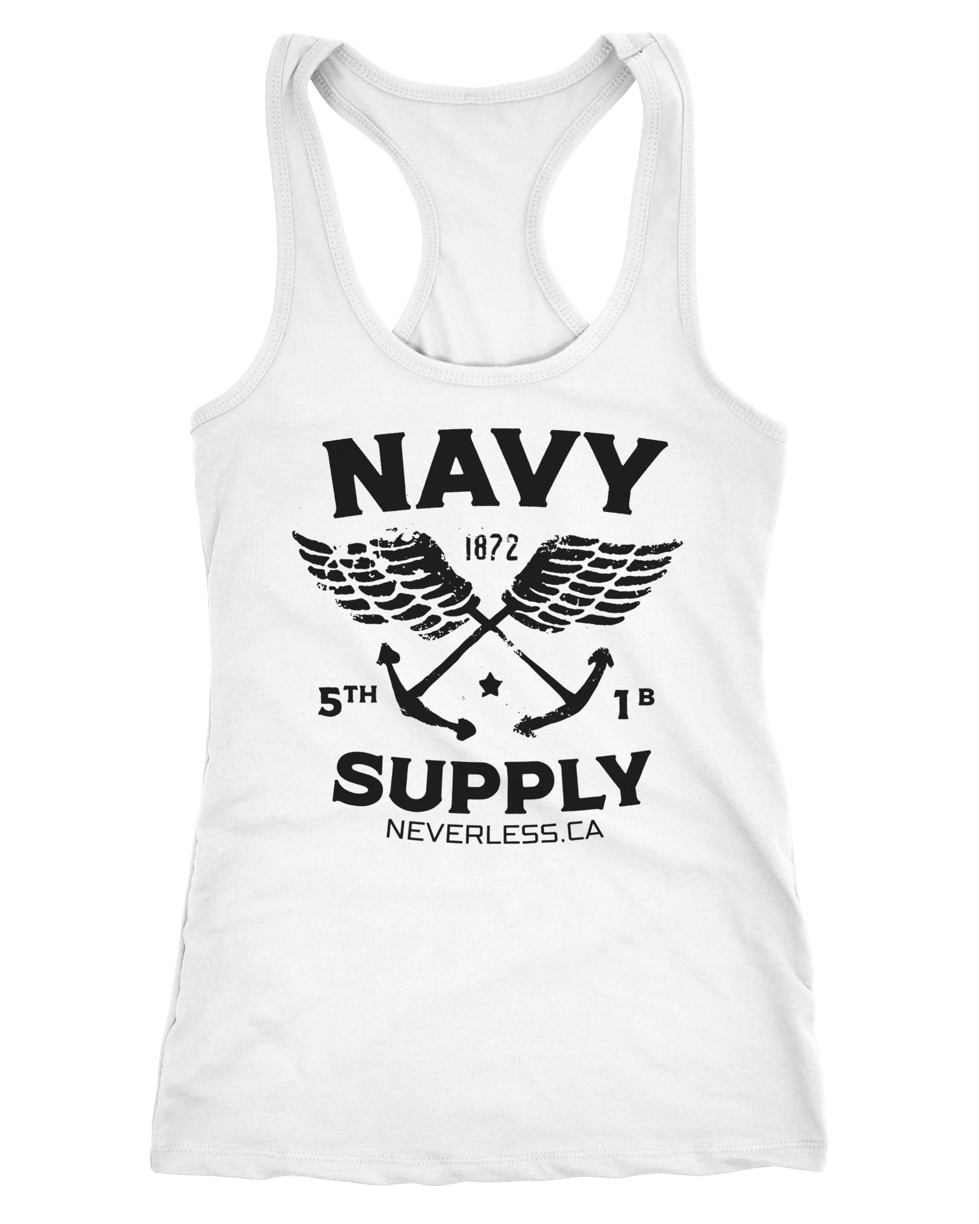 Neverless Tanktop Damen Tank-Top Nautical Maritim mit Flügeln Navy Supply Racerback
