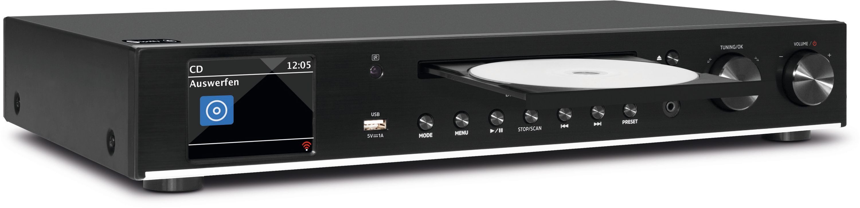 TechniSat DIGITRADIO 143 CD (V3) Digitalradio (DAB) (Digitalradio (DAB), Internetradio, FM-Tuner mit RDS, CD-Player, Bluetooth, App-Steuerung, WLAN-Konnektivität)
