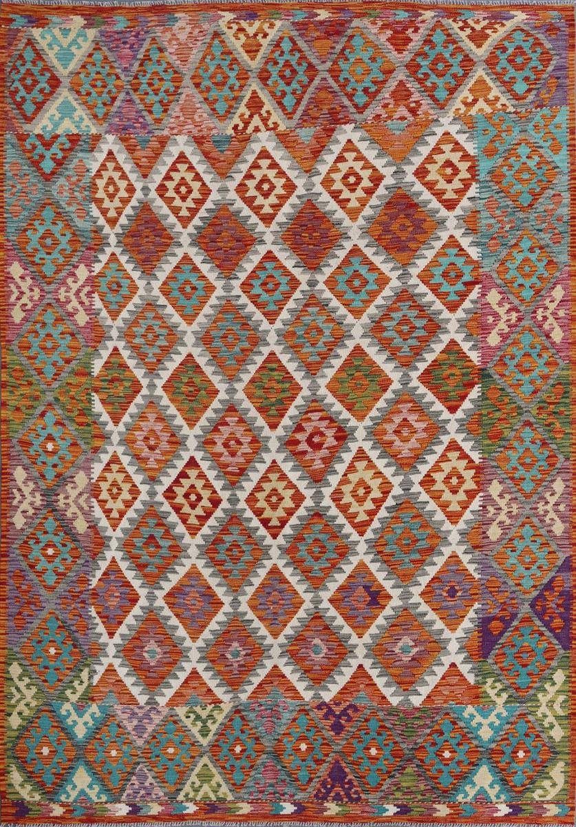 Orientteppich Kelim Afghan 210x298 Handgewebter Orientteppich, Nain Trading, rechteckig, Höhe: 3 mm | Kurzflor-Teppiche