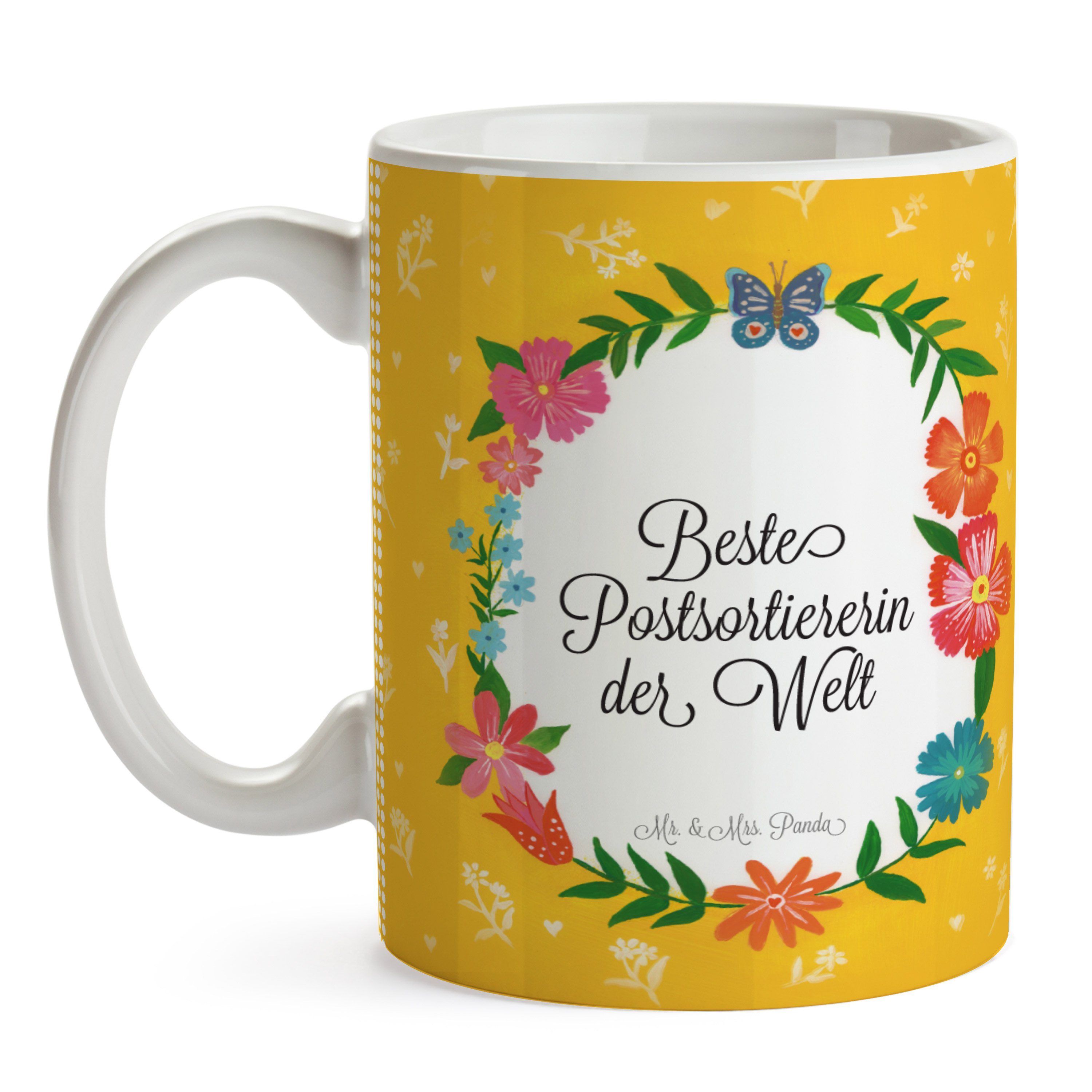 & Geschenk, Kaffeet, Mr. Panda Porzellantasse, - Postsortiererin Berufsausbildung, Mrs. Tasse Keramik