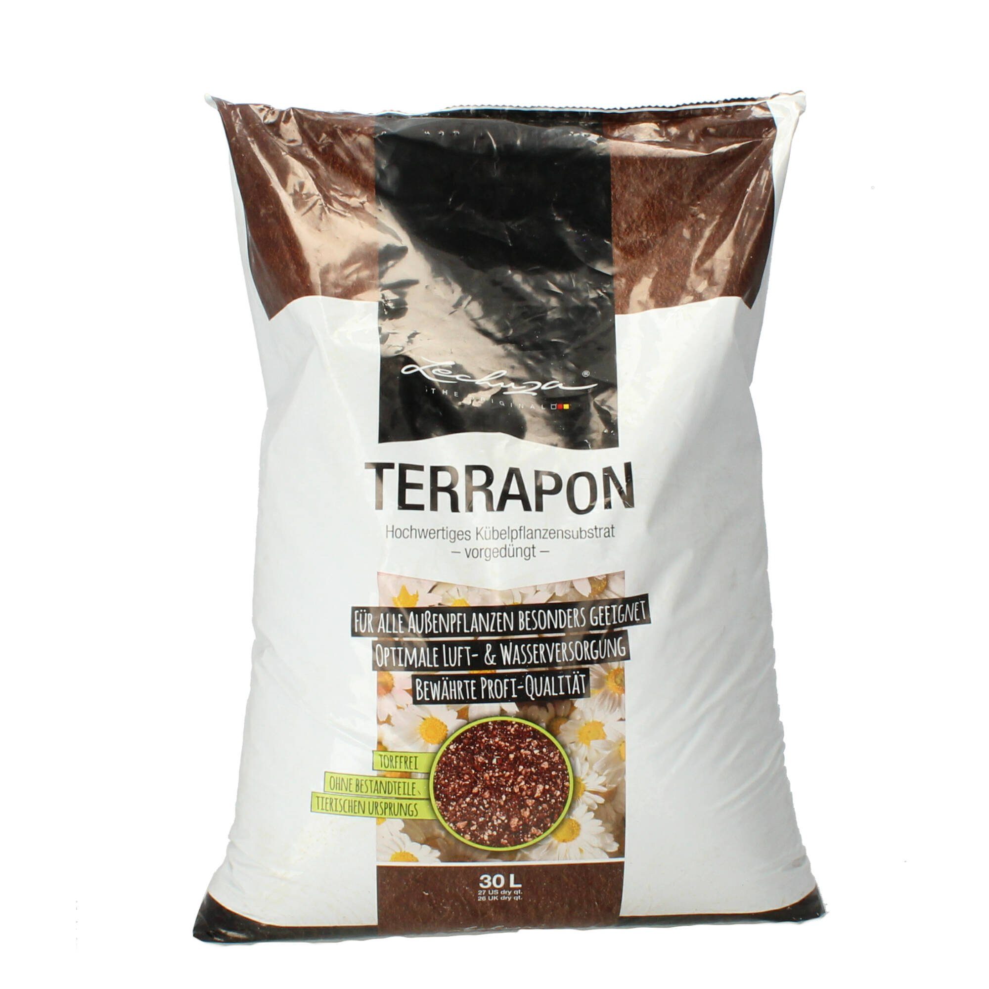 Lechuza® Spezialerde Terrapon 30 l Granulat Pflanzsubstrat Torffrei Humus Universalerde, (1-St)