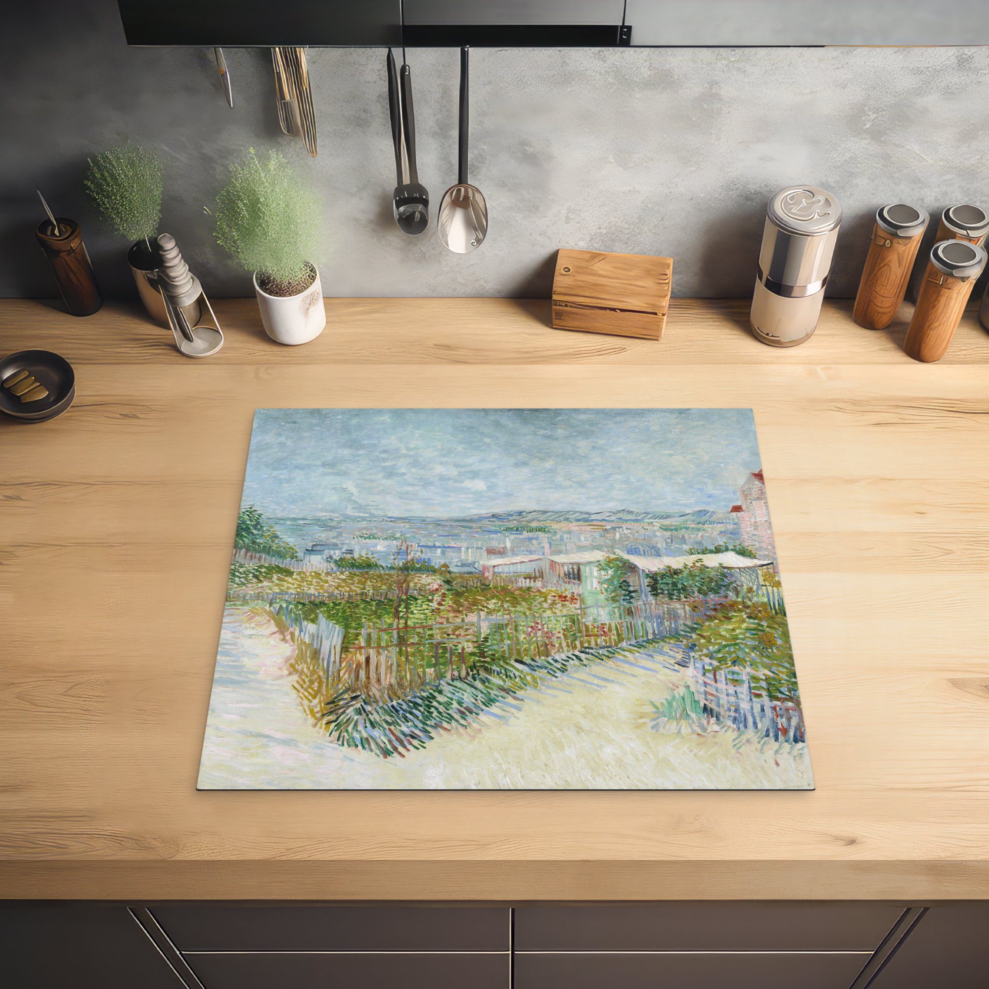Ceranfeldabdeckung Vinyl, Induktionsmatte Gogh, hinter MuchoWow für Mühle cm, Vincent von Herdblende-/Abdeckplatte küche, Montmartre: Galette 59x52 van - (1 der tlg), die