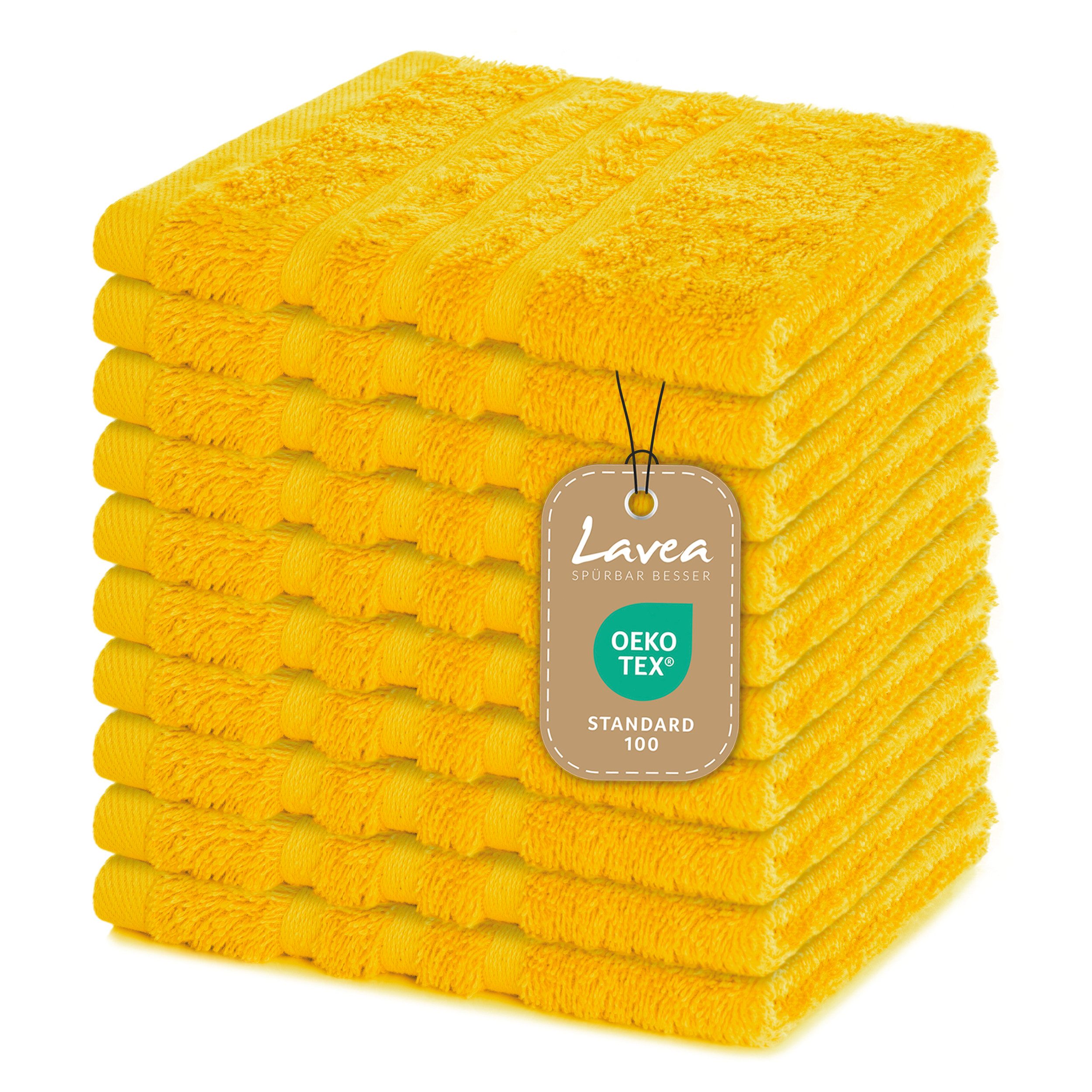 Lavea Seiftuch Elena-Frottierserie 30x30 cm, 100% Baumwolle (10er Set), 500 g/m² Frottier, weich & saugstark, pflegeleicht