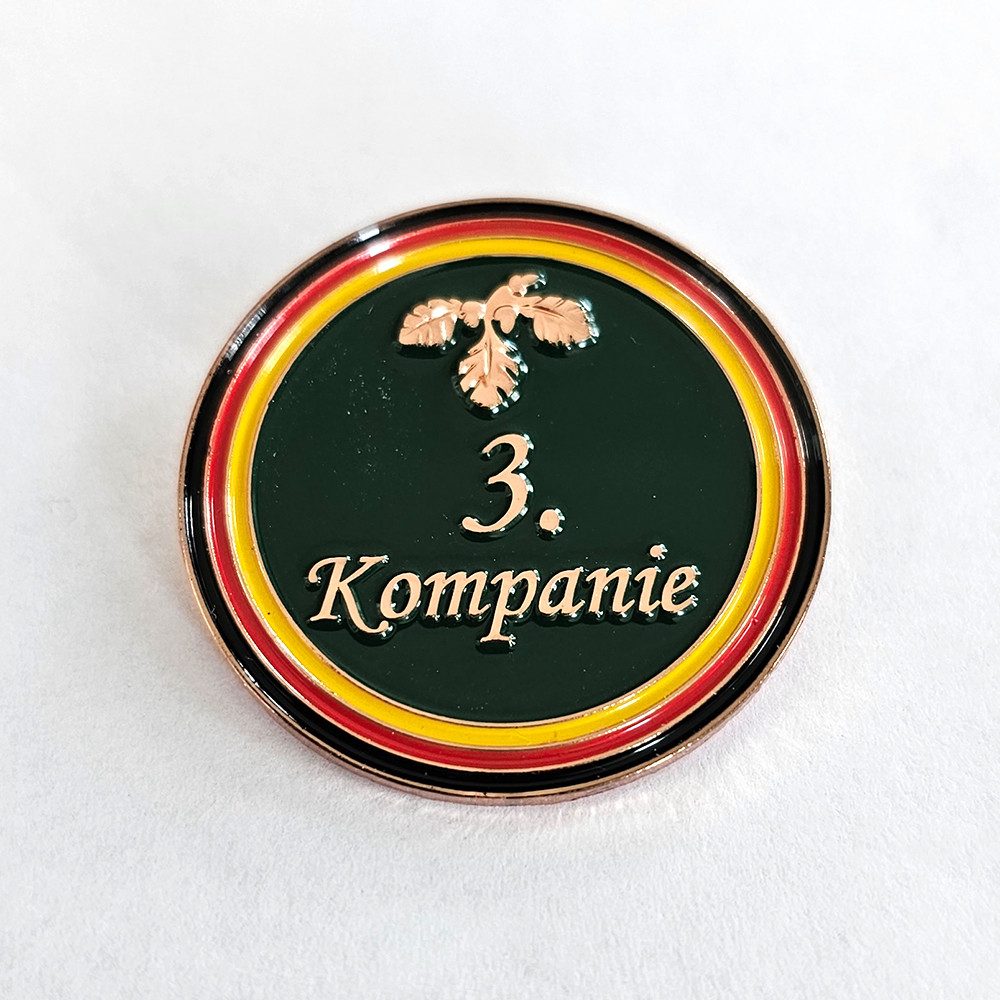 hegibaer Anstecknadel 2 Schützenfest Pins 3. Kompanie Eichenlaub Metall Anstecker 1019 (2-tlg), edel und exklusiv
