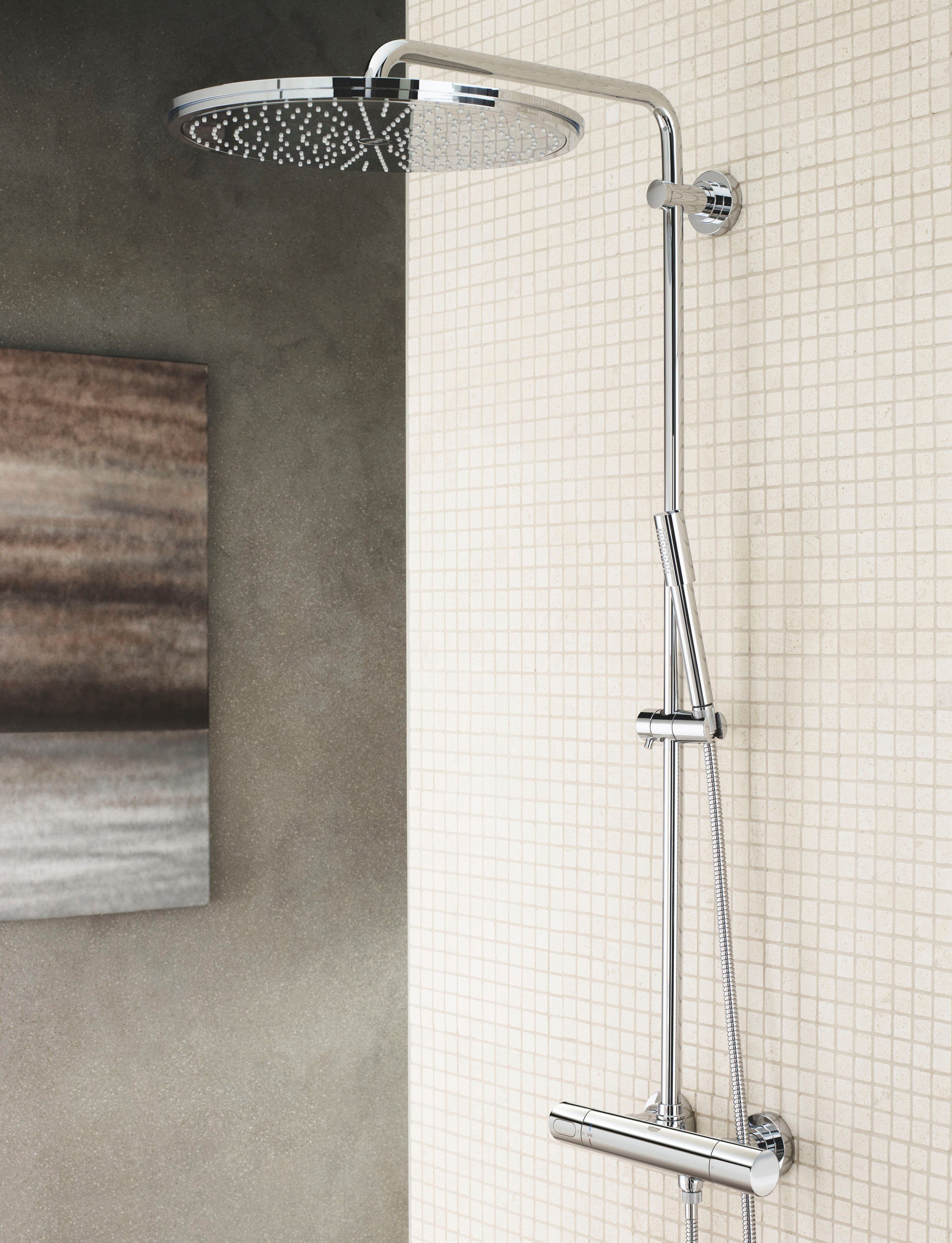 Grohe Duschsystem Rainshower, Höhe 112,9 Wassersparfunktion Strahlart(en), cm, 3 mit Packung