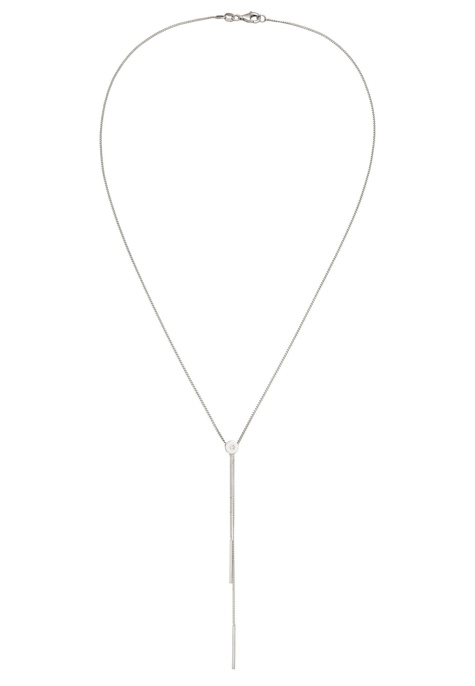 Elli Kette mit Anhänger Y-Kette Weiß 925 Sterling Silber, mit Kristallen vo günstig online kaufen