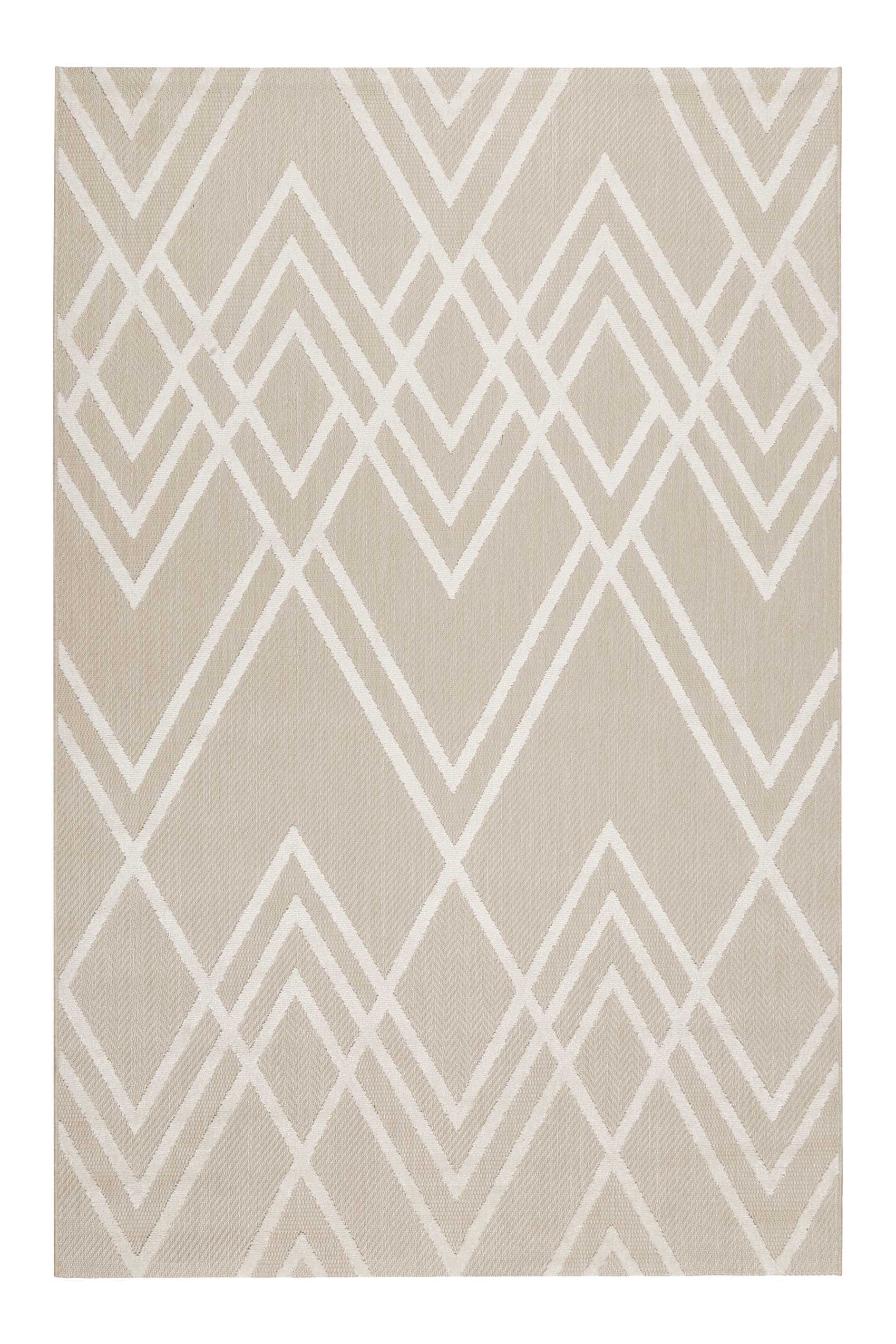 Esprit Outdoorteppich Rave, ESP-54228, rechteckig, Höhe: 6 mm, mit Hoch-Tief-Effekt, Rauten-Design, modern, robust, Terrasse, Küche
