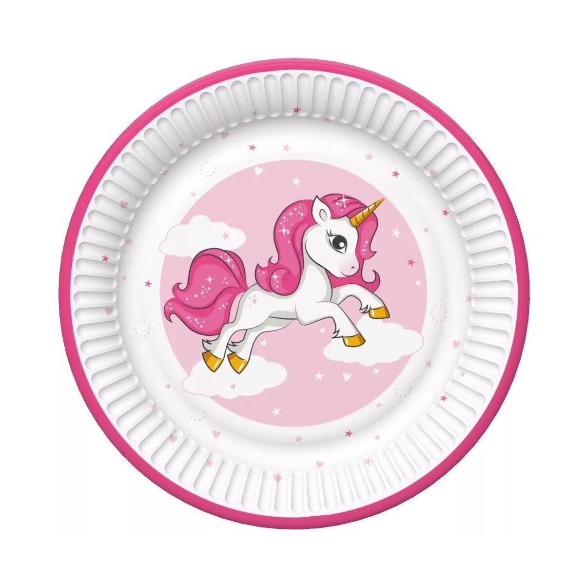 einhorn Kindergeschirr-Set Einhorn Pink Heart Pappteller 8er-Set 22,7 cm