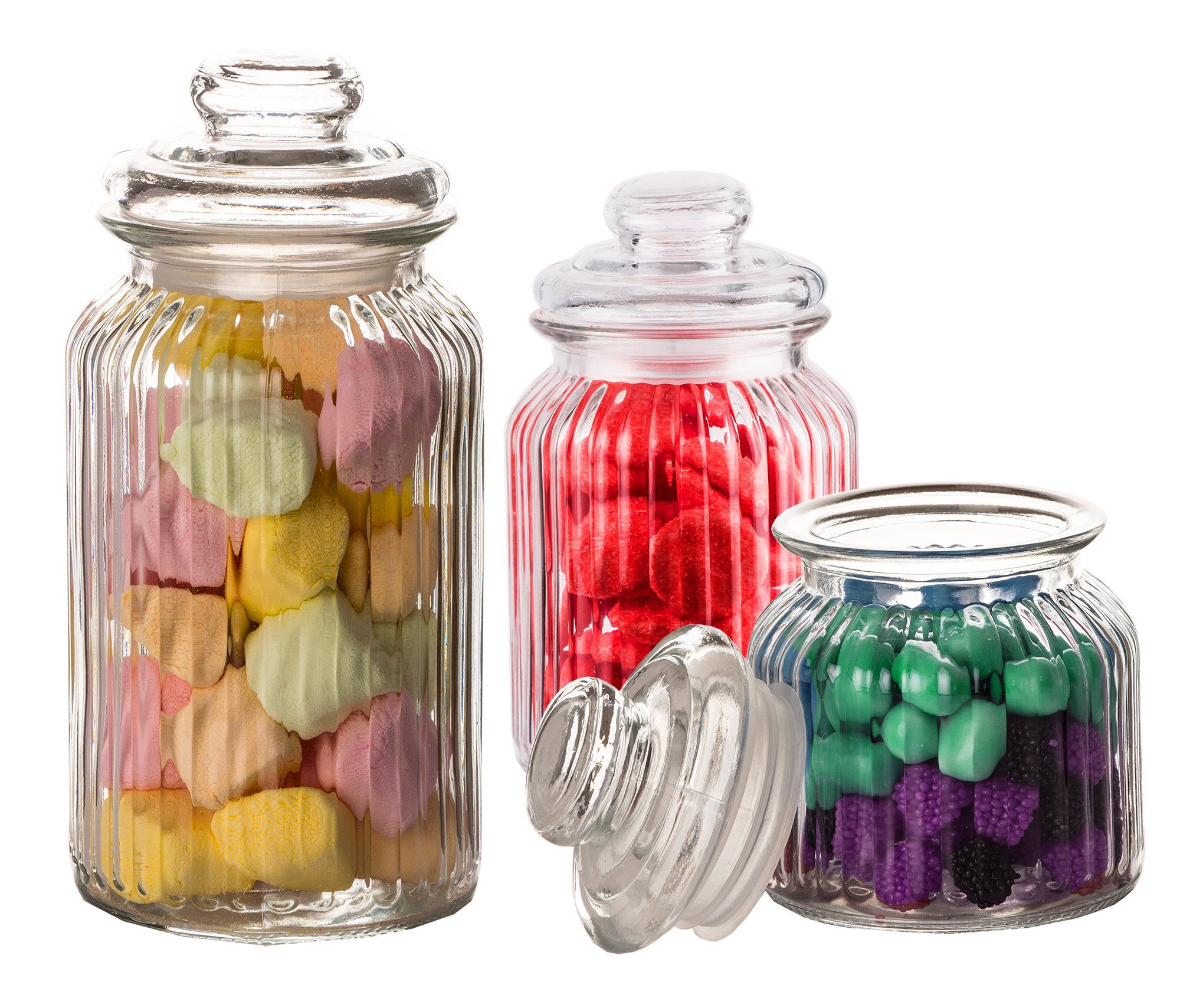 ANSQU Set Mit 2 Vintage-Glasbehältern (680 Ml) – Luftdicht Mit Bambusdeckel, Für Küche & Deko