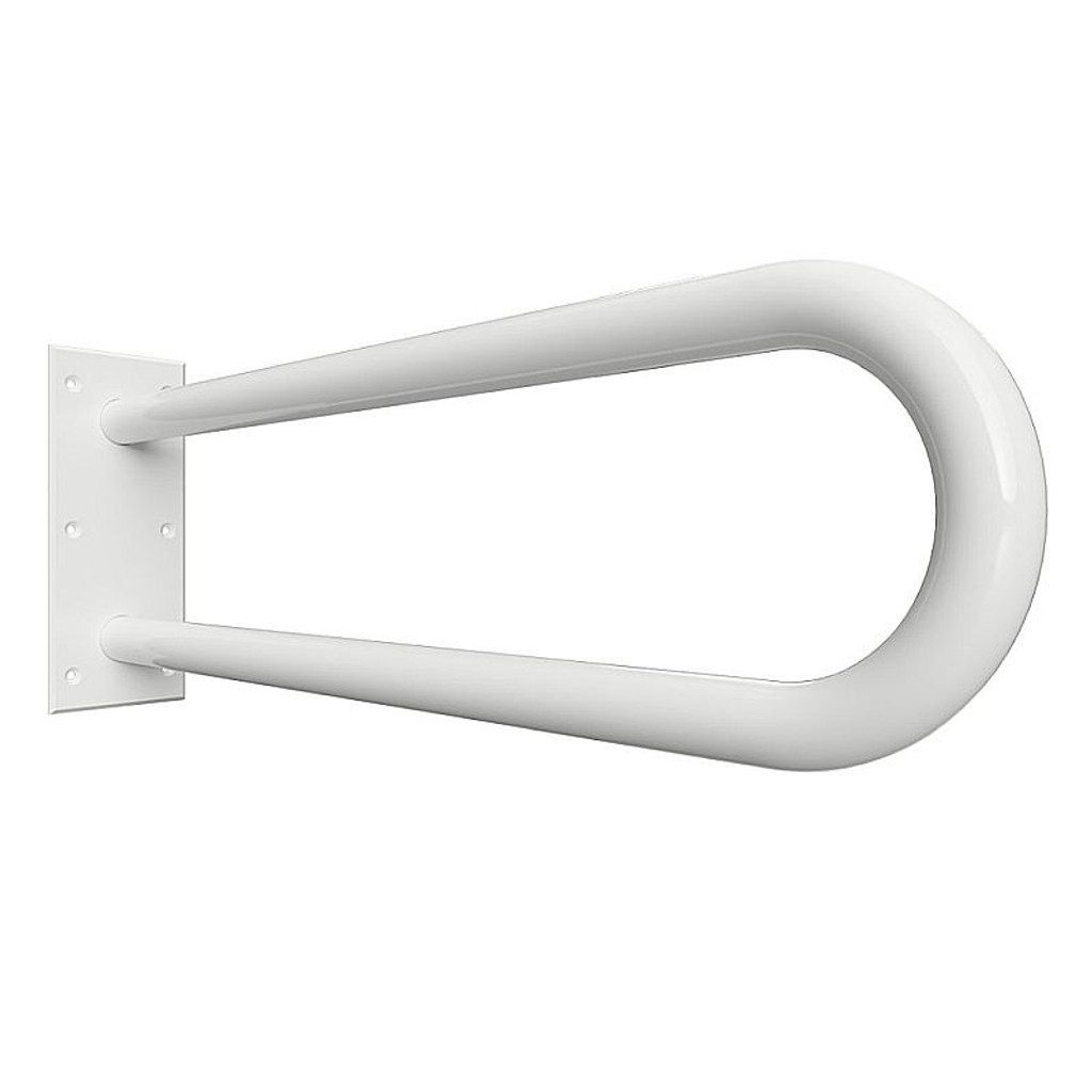 BRILLANTBAD® Stützklappgriff BELP Stützgriff U-Form Eisen Weiß für Bad & WC >> Bohren