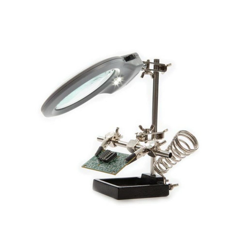 Velleman Lötkolben DRITTE HAND MIT LUPE, LED-LAMPE UND LÖTKOLBENSTÄNDER, 1-tlg.
