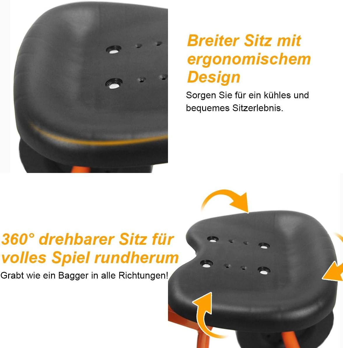 KOMFOTTEU Spielzeug-Aufsitzbagger, Kinder Sitzbagger, 360° drehbar günstig online kaufen