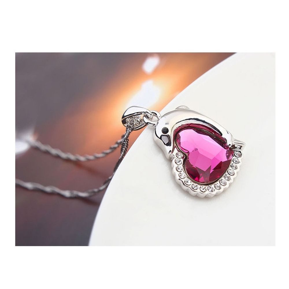 BUNGSA Ketten-Set Kette Dolphin Love Silber aus Messing Damen (1-tlg), Halskette Necklace