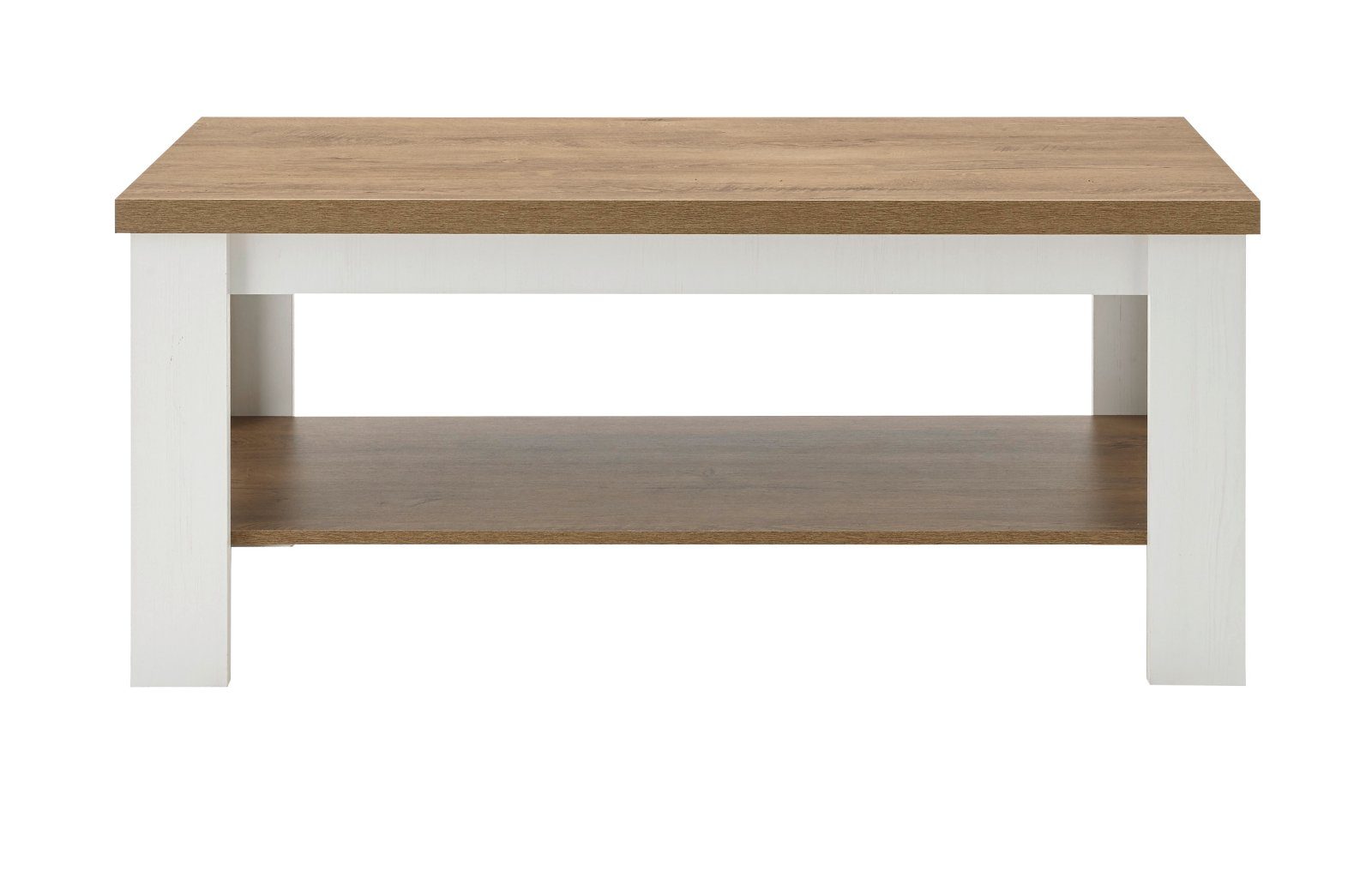 Furn.Design Couchtisch Seyne (Sofatisch in Pinie weiß und Eiche hell, 120 x 60 cm), moderner Landhausstil