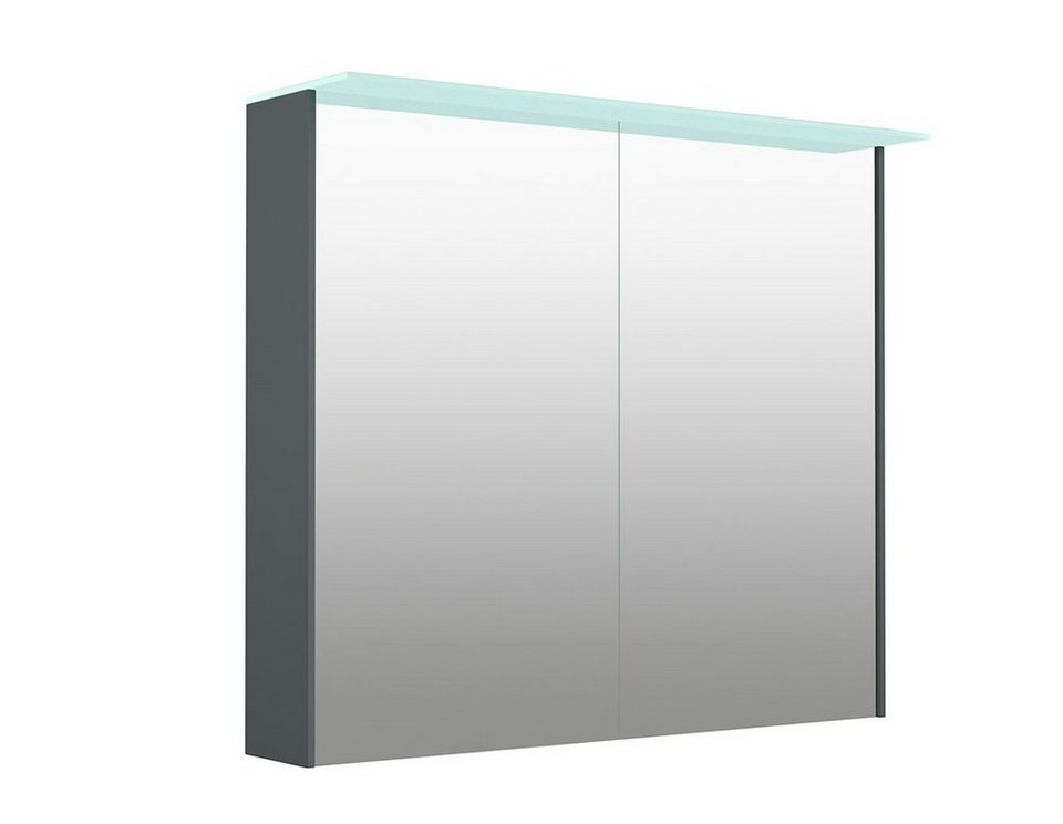 welltime Spiegelschrank D-Line Badmöbel, doppelseitig verspiegelt, mit LED- Beleuchtung, 4 Einlegeböden bieten reichlich Stauraum für Ihre persönlichen  Gegenstände