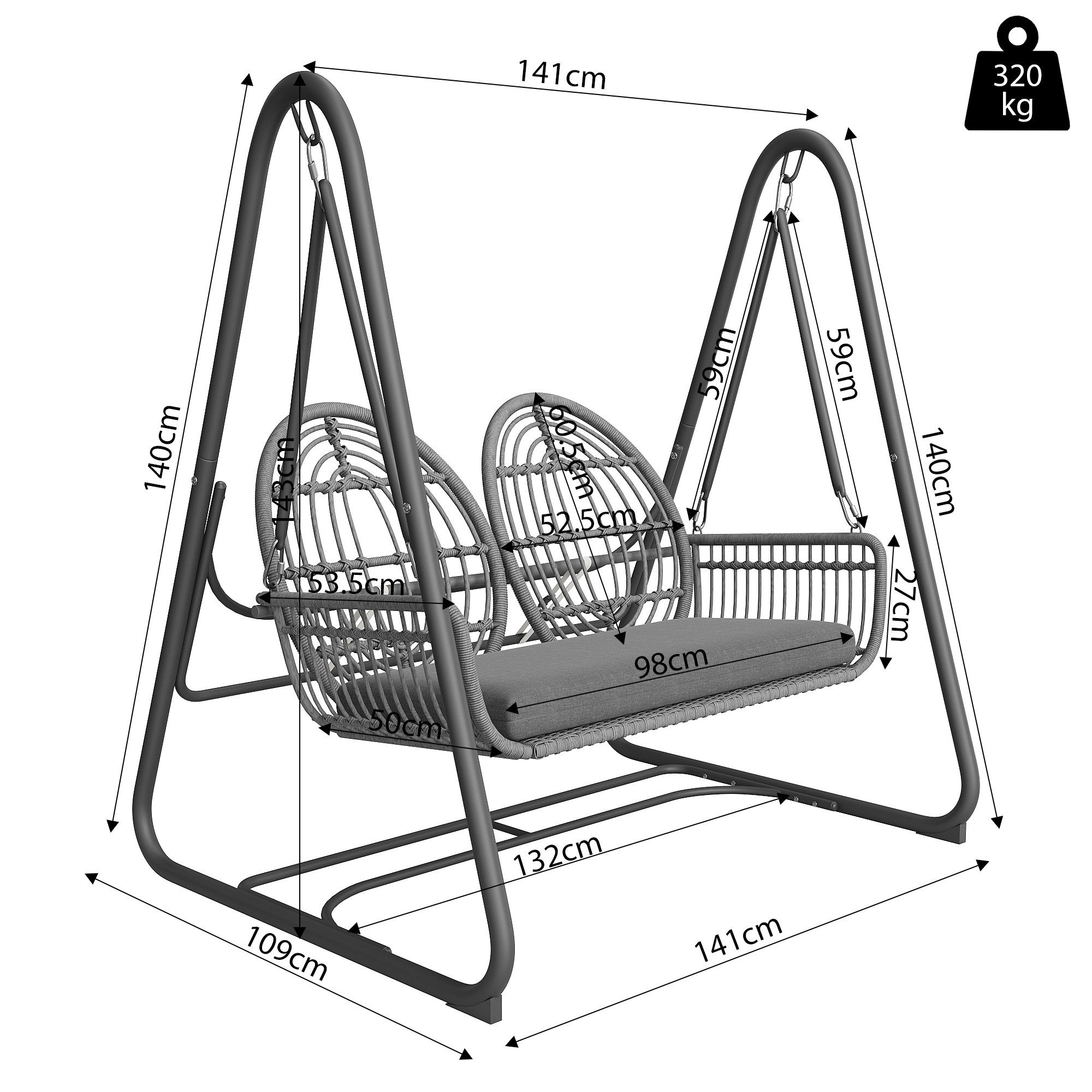 Ulife Hollywoodschaukel mit Rückenlehne, Gartenschaukel Gartenmöbel-Set, günstig online kaufen