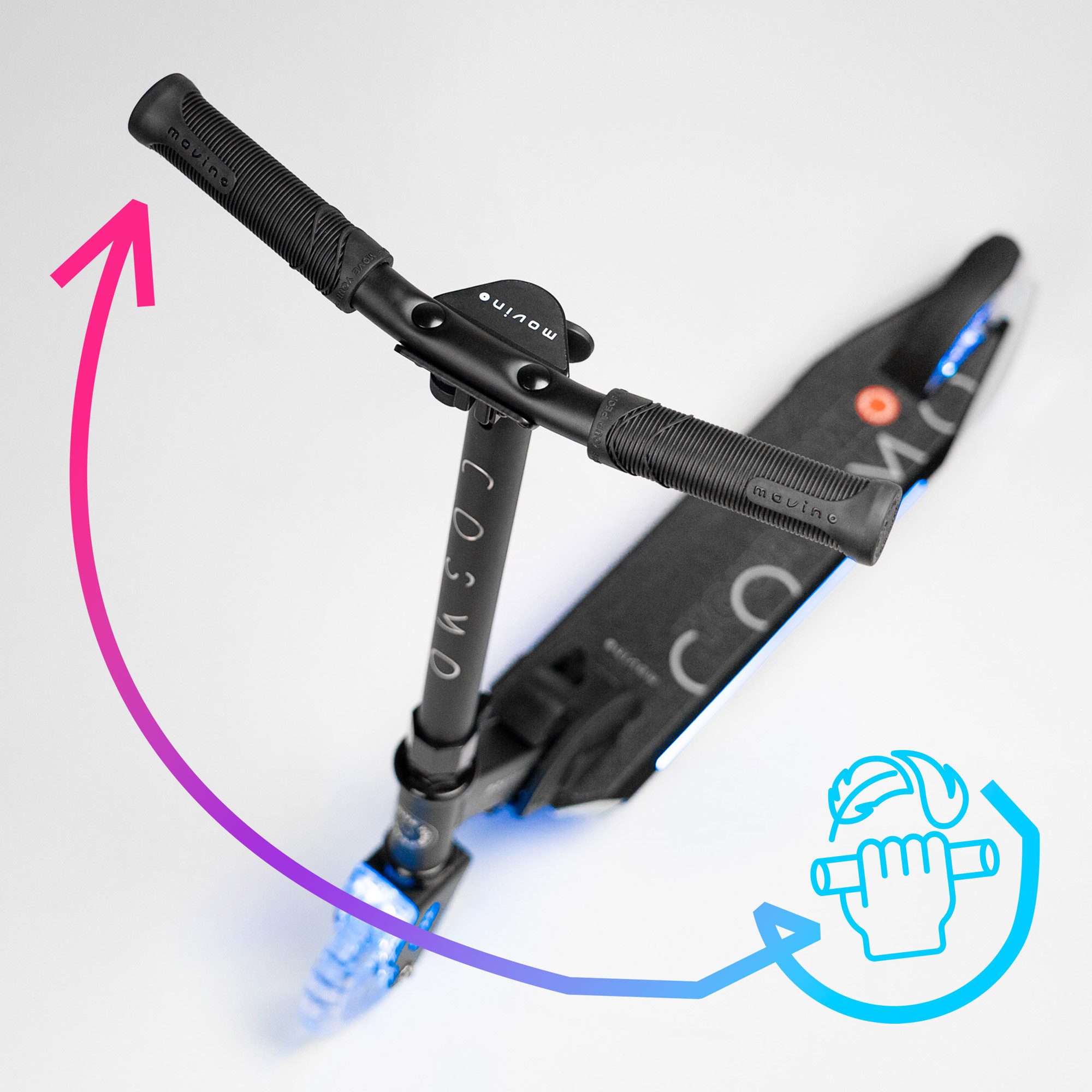 Movino Cityroller Kinderroller MOVINO COSMO2 Leuchtend Klappbar 7 LED-Farben – Bild 5 von 5