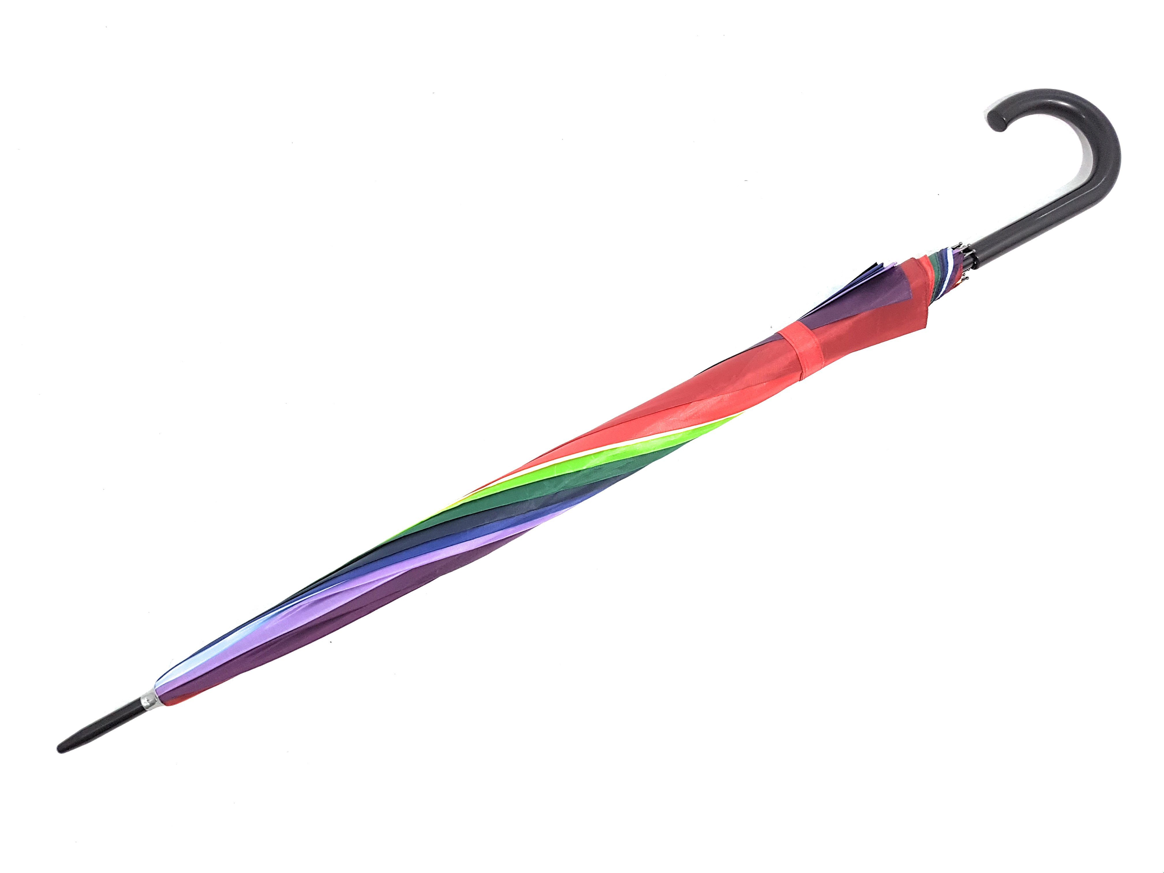 Dr. Neuser Stockregenschirm XXL Regenbogen Regenschirm Partnerschirm, mit extra großem 130cm Dach