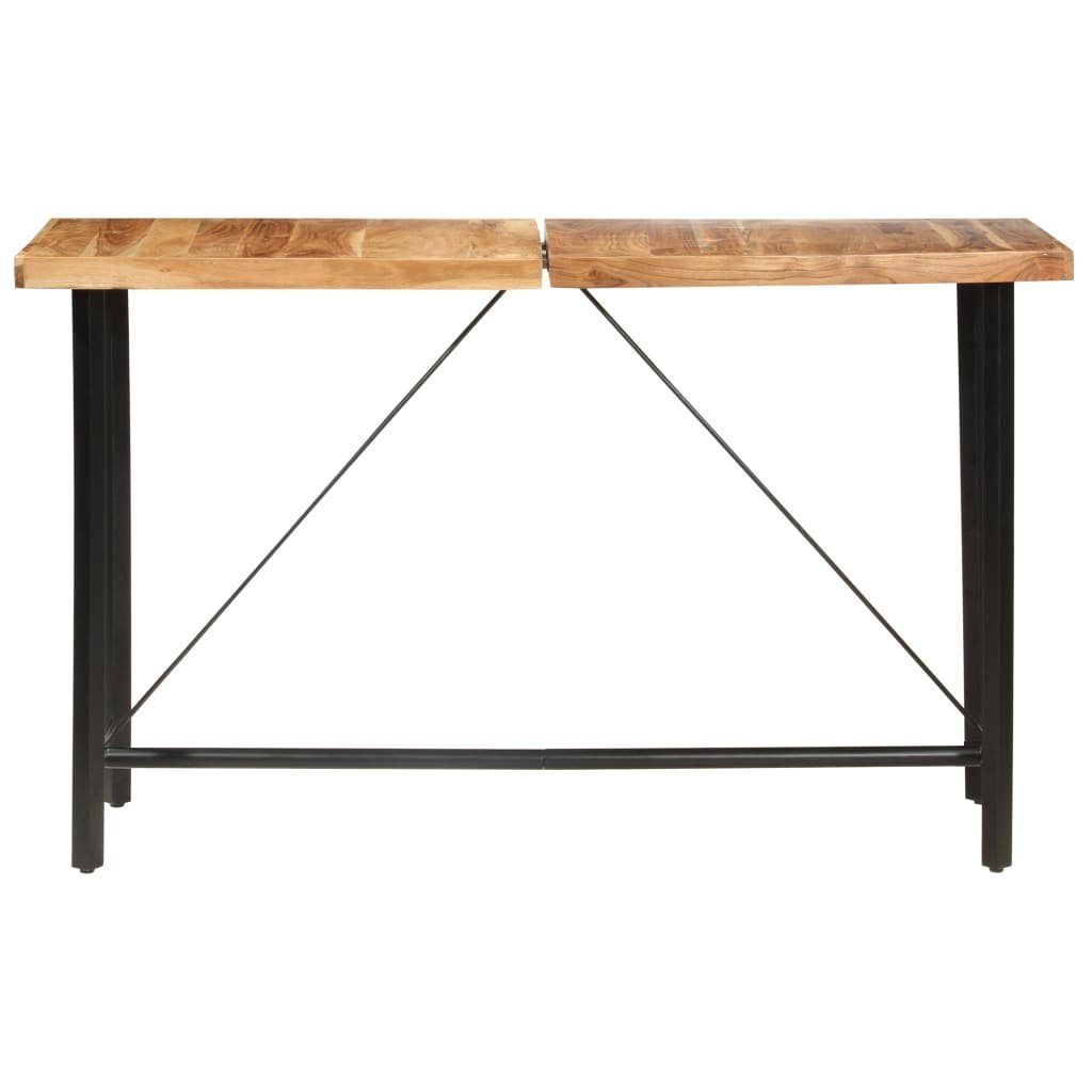 vidaXL Essgruppe 9-tlg. Bar-Set Massivholz und Echtleder, (9-tlg)