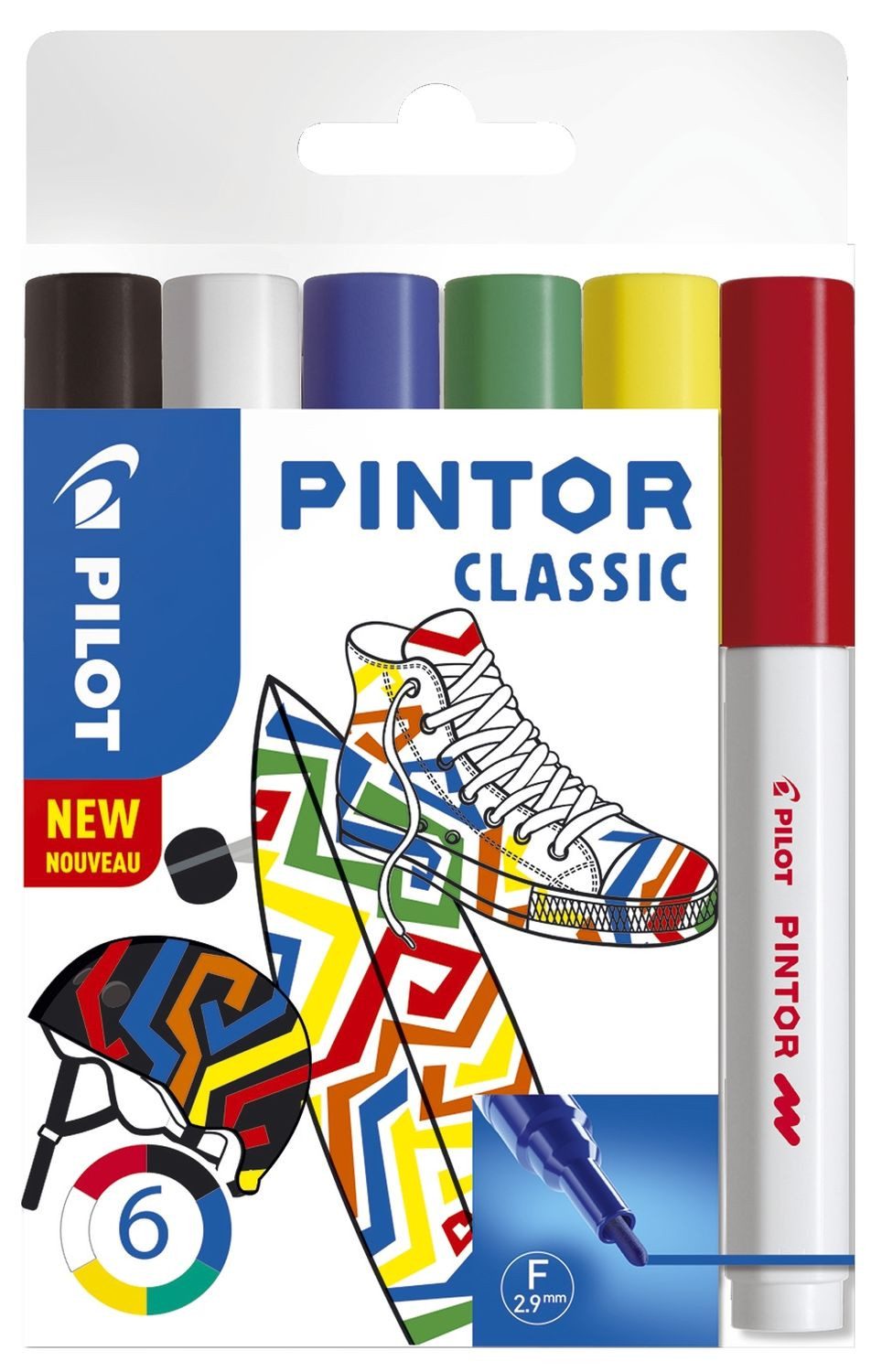 PILOT Marker Pilot 4160S6C Kreativmarker Pintor Classic - F, 6 Stück sortiert