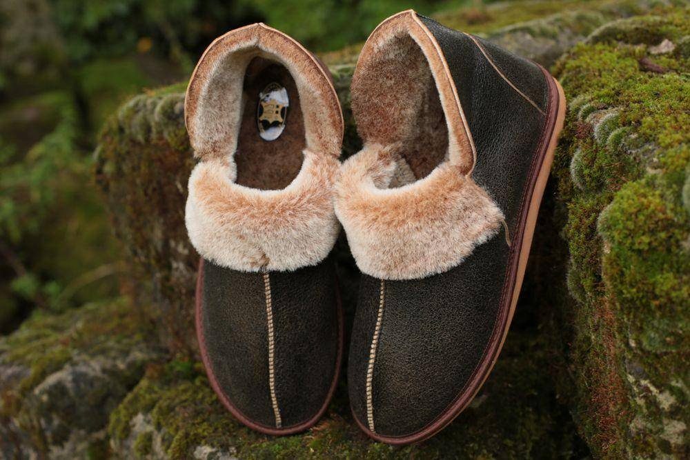 Hollert Jungle Hausschuh Hüttenschuhe Unisex Hausschuhe Merino Schaffell