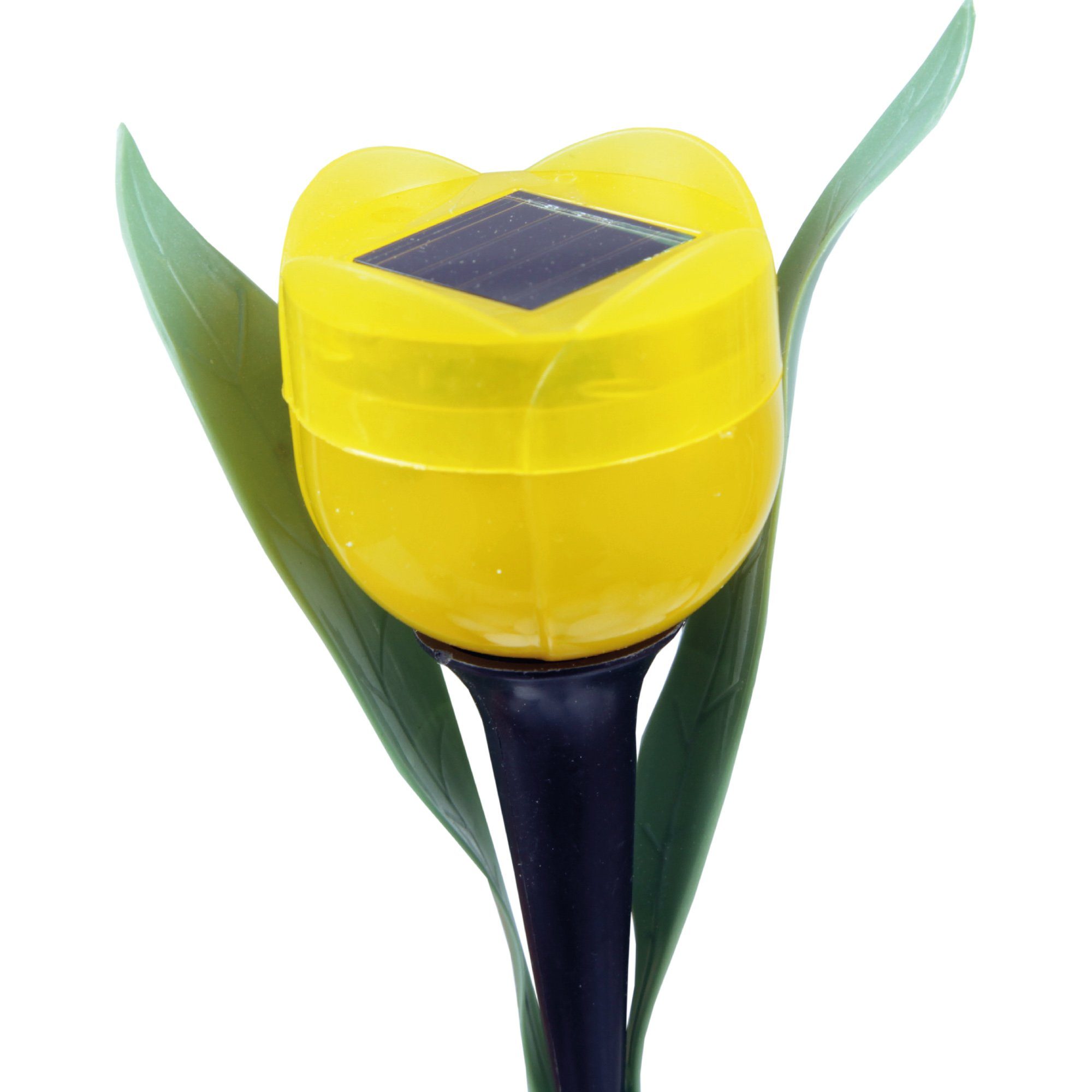 festintegriert, Gelb LED LED Gartenlampe(ca. Höhe) 30cm Solarlampe, fest Tageslichtweiß, Tulpensticks-05011, integriert, Tulpenoptik LED Solarleuchte Bestlivings