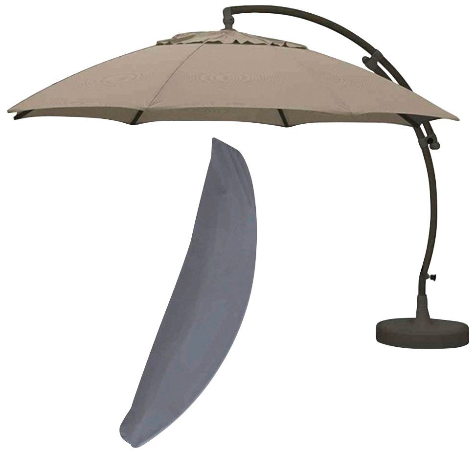 sungarden Sonnenschirm, 1x Ständer, 1x Schirm Ø 375 cm, Aluminium, Kunststoff, 360° drehbar, anthrazit