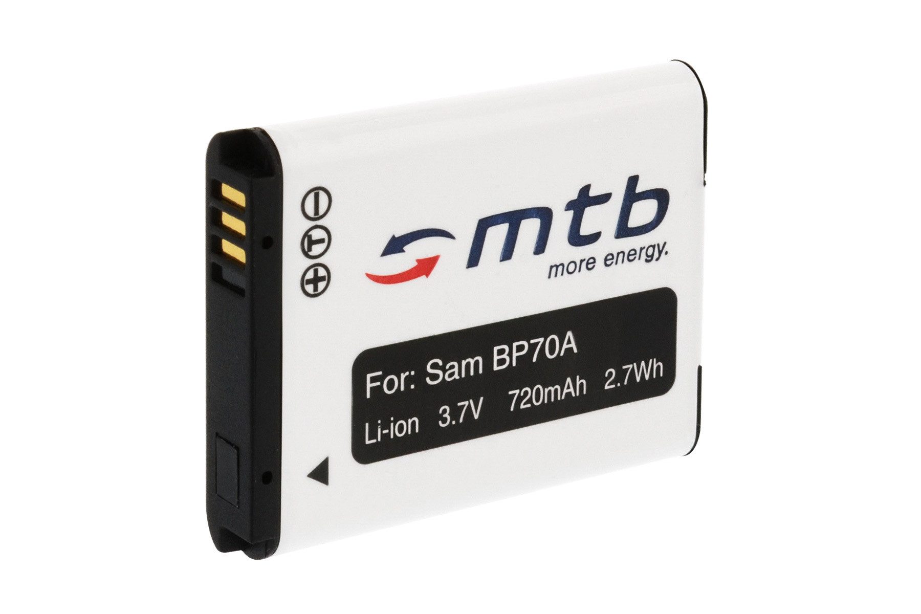 mtb more energy Kompatibler Akku für Samsung EA-BP70A Kamera-Akku kompatibel mit Akku-Typ Samsung EA-BP70A 720 mAh (3,7 V)