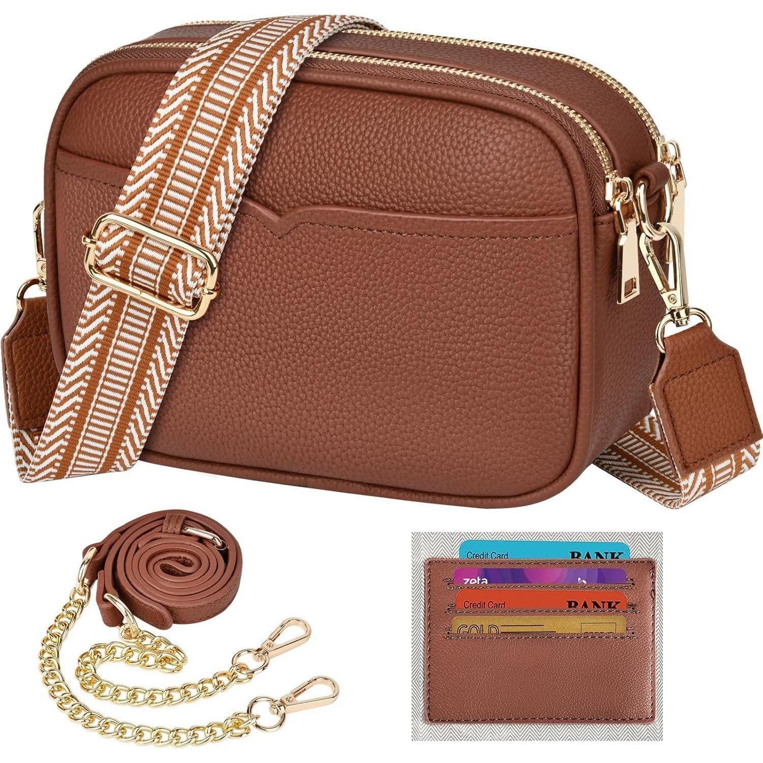 LuxusKollektion Umhängetasche Damen Umhängetasche Crossbody Bag PU Leder Schultertasche Abnehmbarer