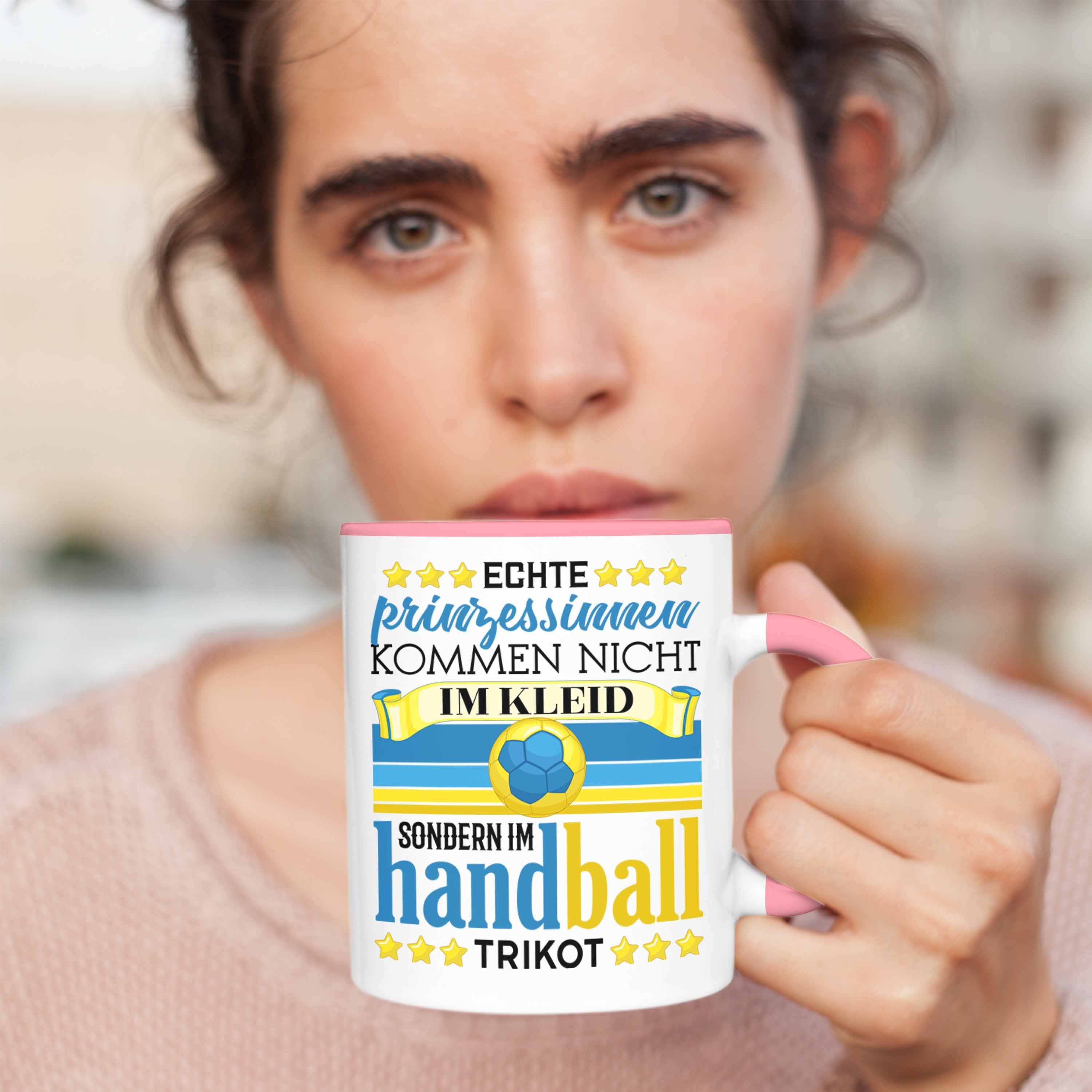 Spruch Tasse Trendation Geschenkidee Handball Frauen Geschenk Rosa Tasse Handball-Spielerin