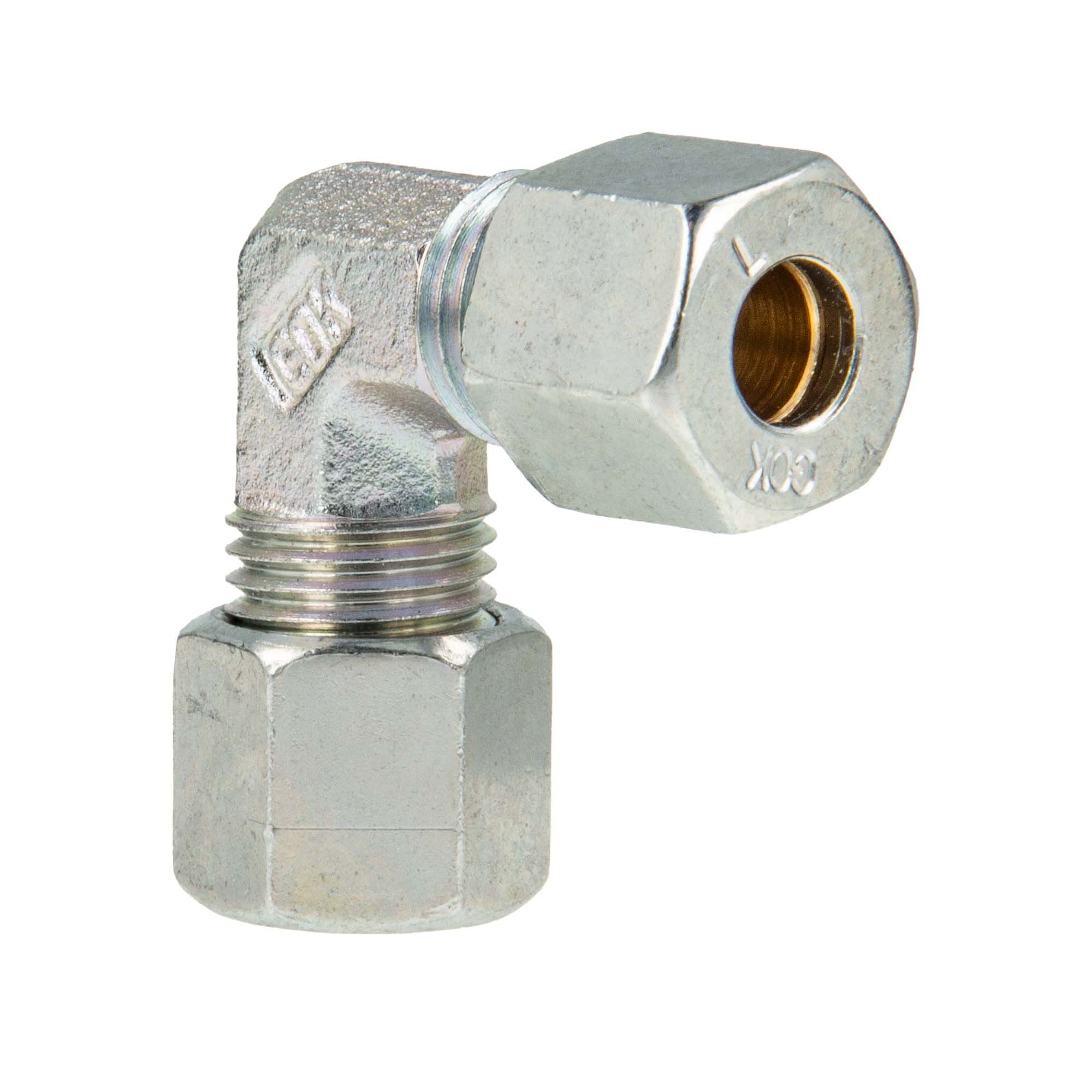 GOK Wasserrohr Schneidringverschraubung Typ W - 90° Winkel Verschraubung, 8 x 8 mm Schneidring Messing