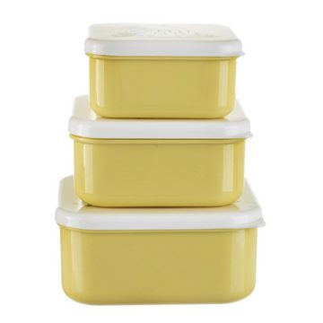 Sass & Belle Lunchbox Snackdosen Safari 3er Set Snack Obst Behälter Boxen, Kunststoff, BPA-frei, (Set, 3-tlg., ca. 11,5 x 11,5 x 5,5 cm (große Box), jede Box mit eigenem Design, passt genau in die größere