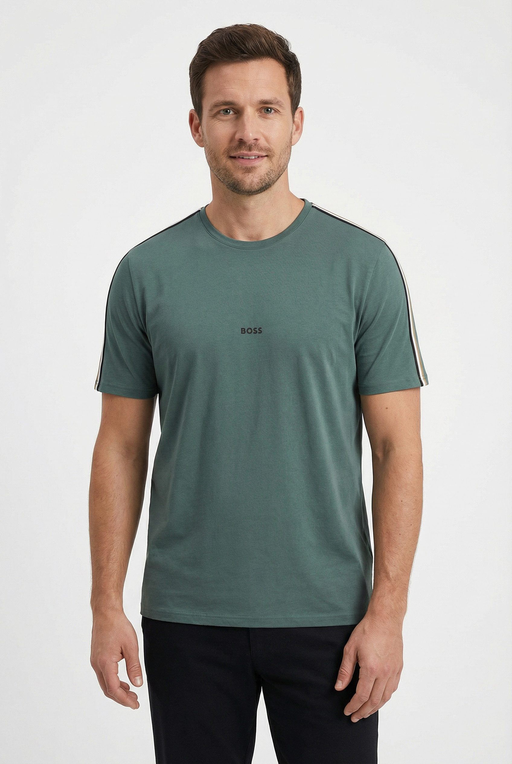 BOSS T-Shirt Unique aus elastischer Baumwolle mit Tape-Details, regular fit günstig online kaufen