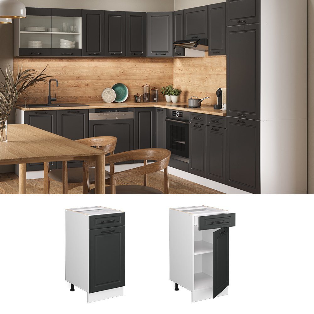 Vicco Unterschrank R-Line, Anthrazit Landhaus/Weiß, 40 cm ohne Arbeitsplatte (1-St)