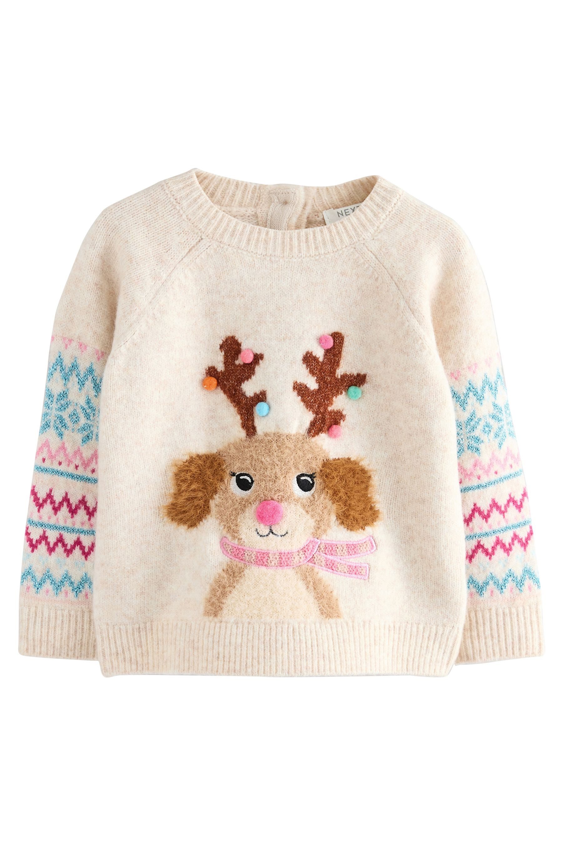Next Strickpullover Pullover mit Weihnachtsfiguren (1-tlg)