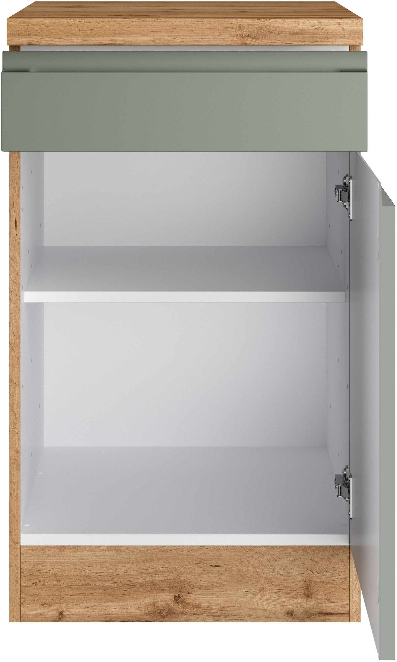KOCHSTATION Unterschrank KS-Virginia,neu in verbesserter Ausführung (Stauraum, Softclose, mit CPL-Arbeitsplatte) Breite 50 cm, 1 Tür, 1 Schubkasten, Soft-Close- – Bild 5 von 5