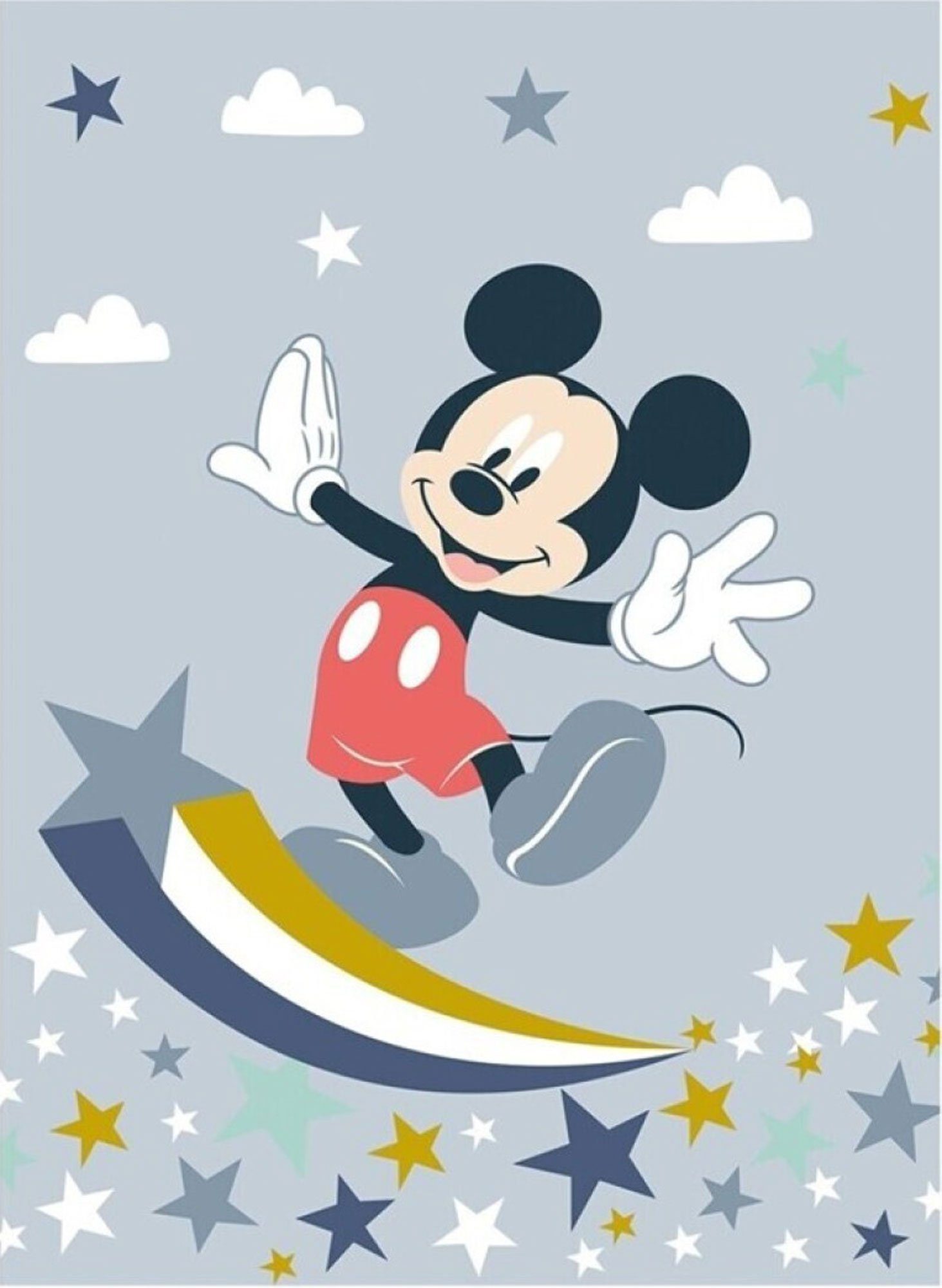 Kinderdecke Mickey Mouse - Sterne - Kuscheldecke Fleecedecke - Größe 110x150 cm, empireposter