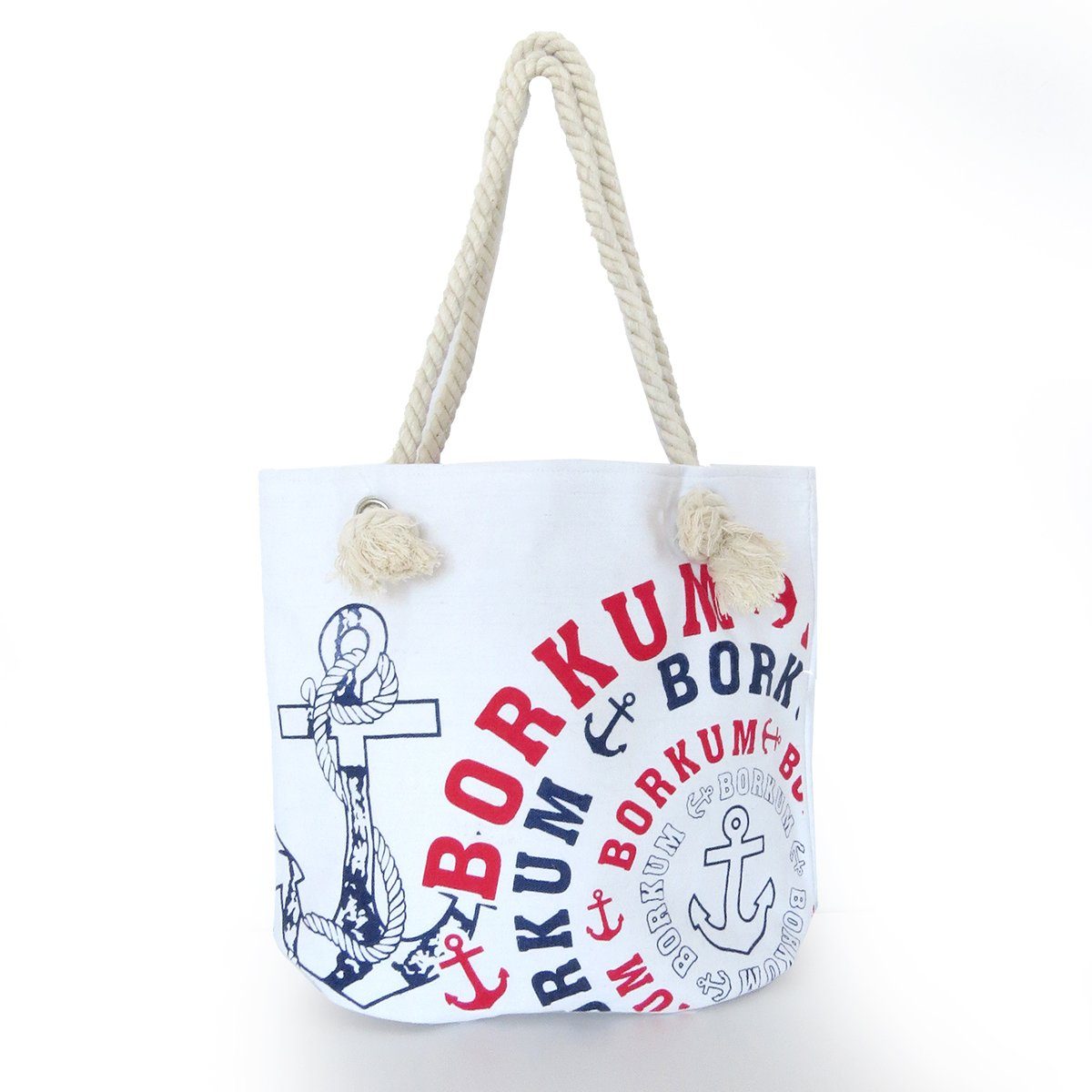 Sonia Originelli Umhängetasche City Shopper "Borkum" Einkaufstasche Tasche Bag, kleine Innentasche mit Reißverschluss rot-marine