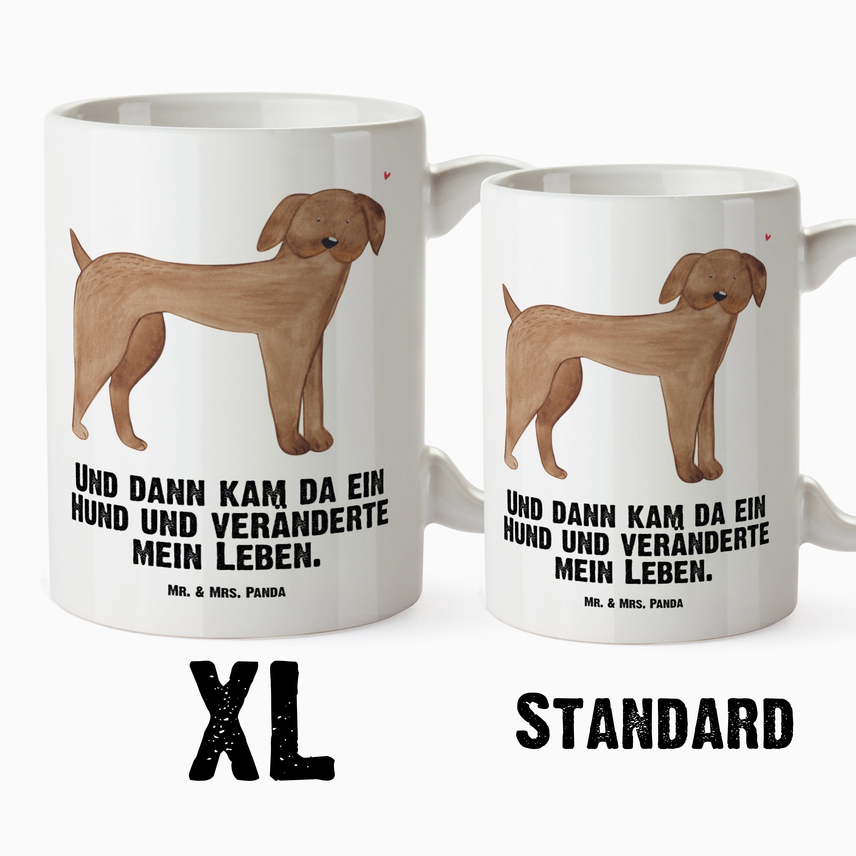 Groß, XL - Becher, Dogge Hundeliebe, Tasse XL Weiß Hund Keramik Panda Mrs. Tasse - & Tierliebha, Mr. Geschenk,