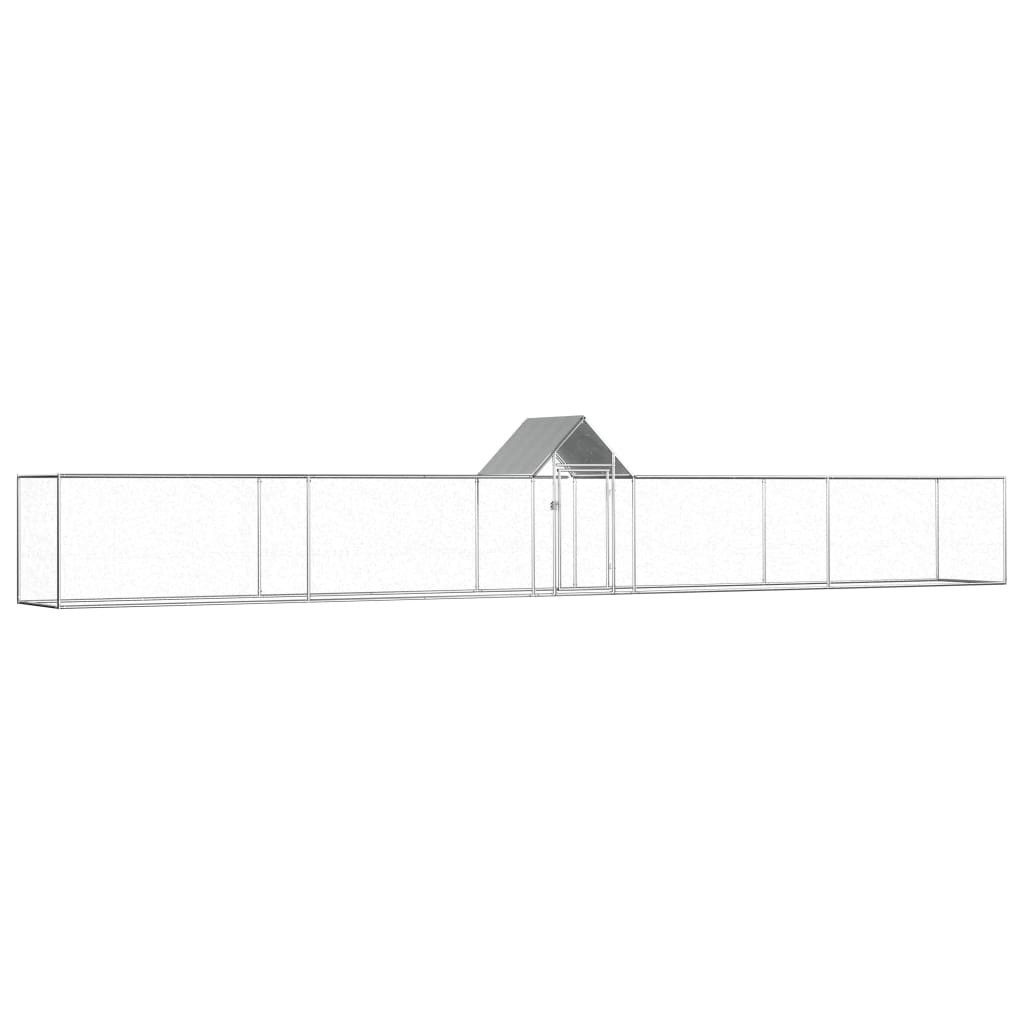 vidaXL Hühnerstall, Hühnerkäfig 9x1x1,5 m Verzinkter Stahl