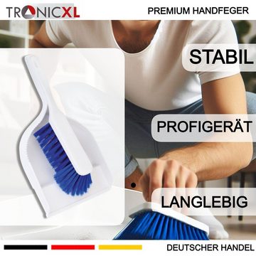 TronicXL Staubbesen Kehrblech Kehrschaufel Handfeger Set Abstreifkannte Kehrgarnitur weiß (SEt, 2-St), Abstreifkannte