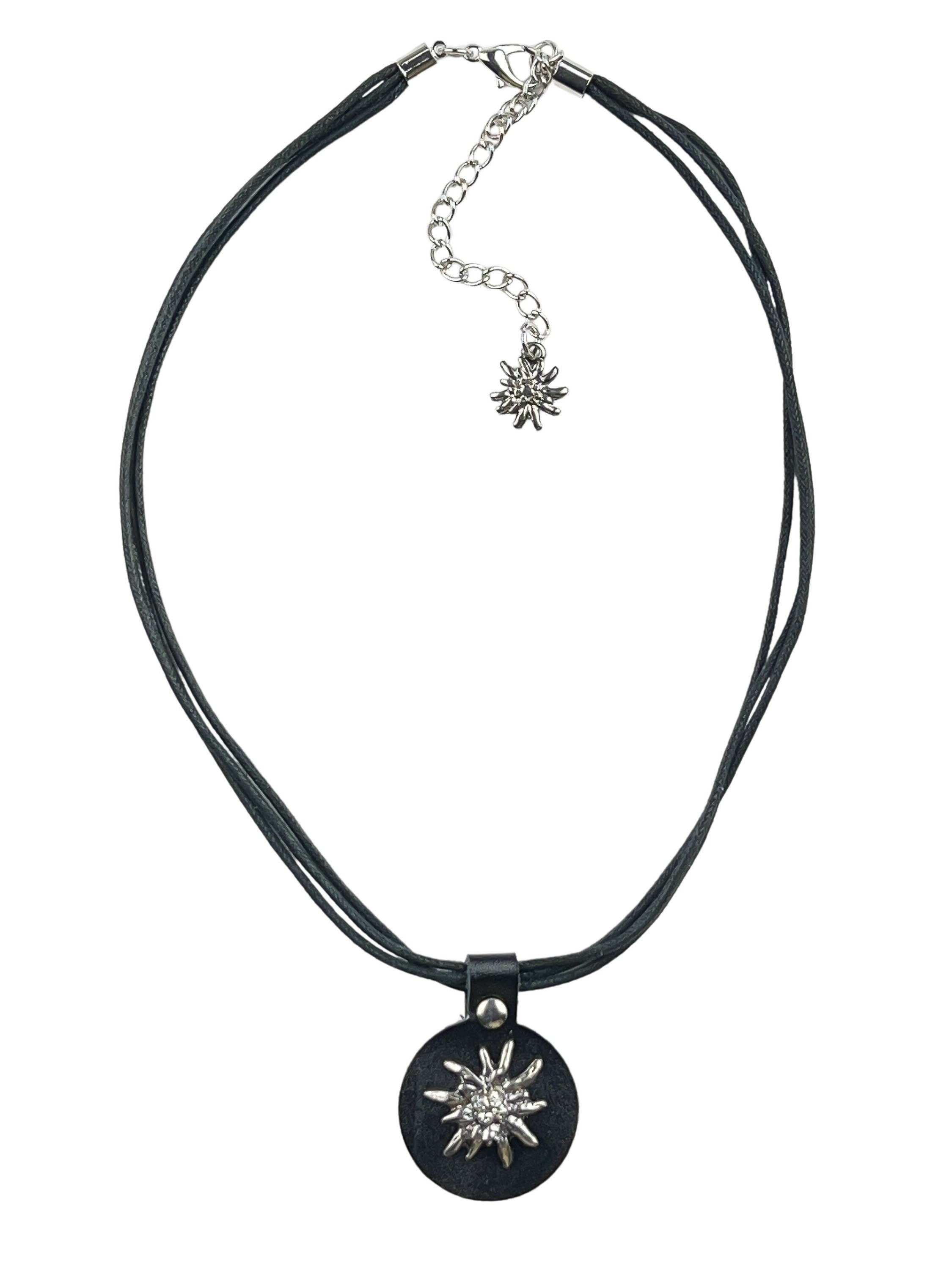 Allgäu Rebell Kette mit Anhänger Tonerl, mit echtem Lederanhänger