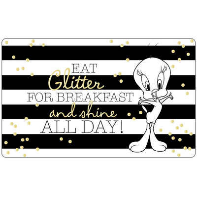 United Labels® Frühstücksbrett Looney Tunes Brettchen - Eat Glitter for Breakfast and shine all Day!, Resopal
