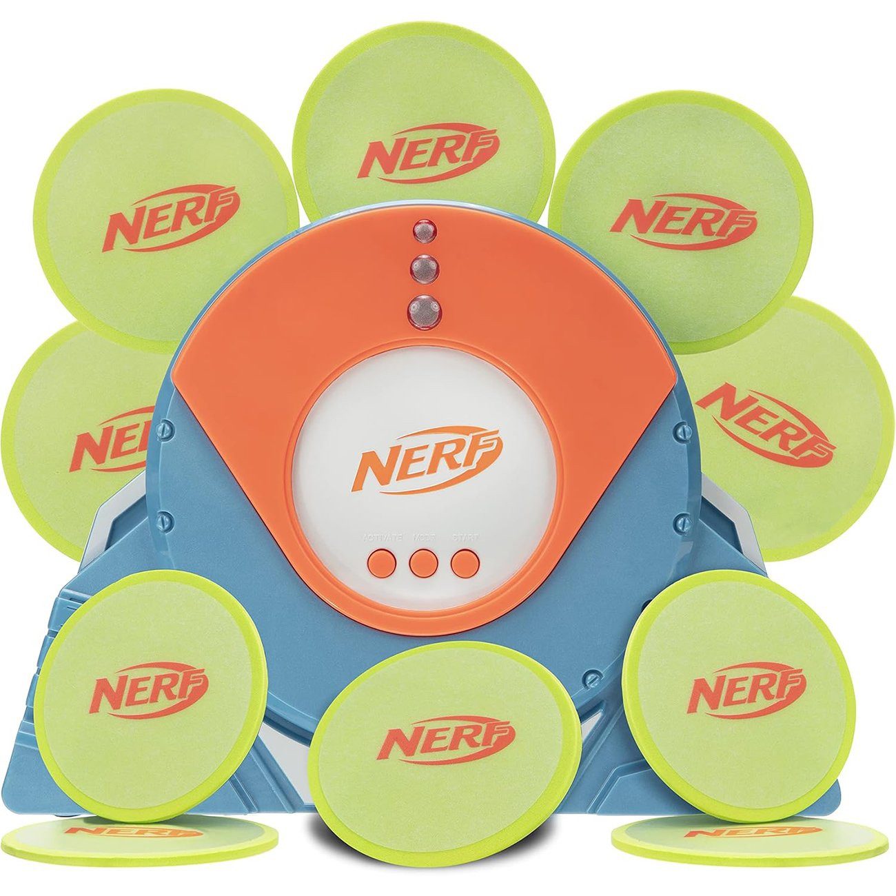 Hasbro Blaster Nerf Skeet Shot Disc Launcher, Der elektronische Nerf Skeet Shot Disc Launcher wirft Schaumstoffschei