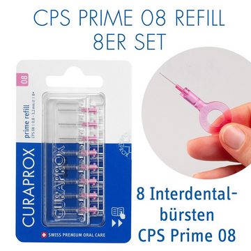 CURAPROX Interdentalbürsten Interdentalbürste CPS 08 prime, Refill, 8 Stück, pink, 3.2 mm Wirksamkeit, Nachfüllpackung, ohne Halter