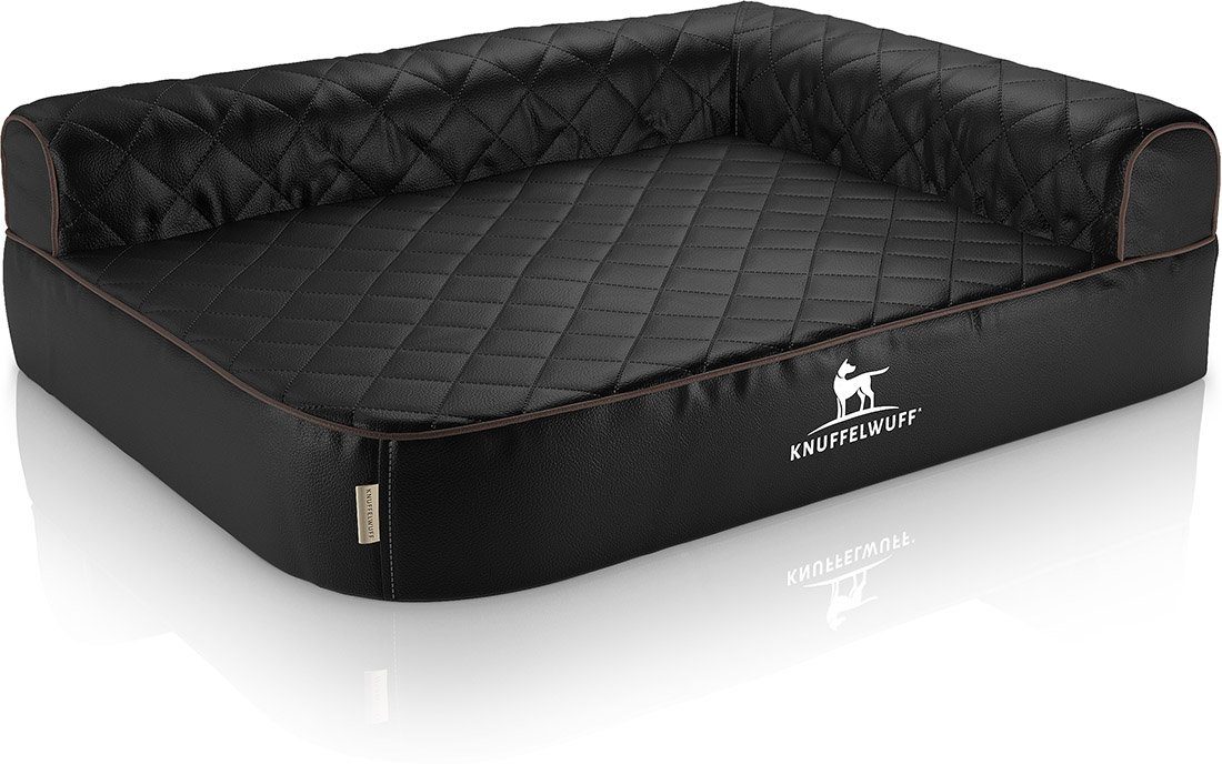 Knuffelwuff Eck Hundebett Winslow Orthopädisch Kunstleder L 85 x 63cm Lehne günstig online kaufen