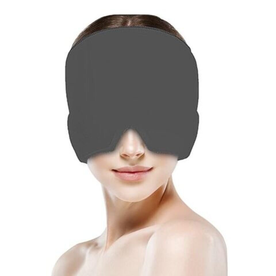 FEELVIT Schlafmaske Anti-Migräne Maske Relief Cap, Anti-Kopfschmerz, Packung, 1-tlg., Migräne Maske + Anleitung, Linderung und Entspannung mit Wärme-/Kältetherapie, Beruhigend