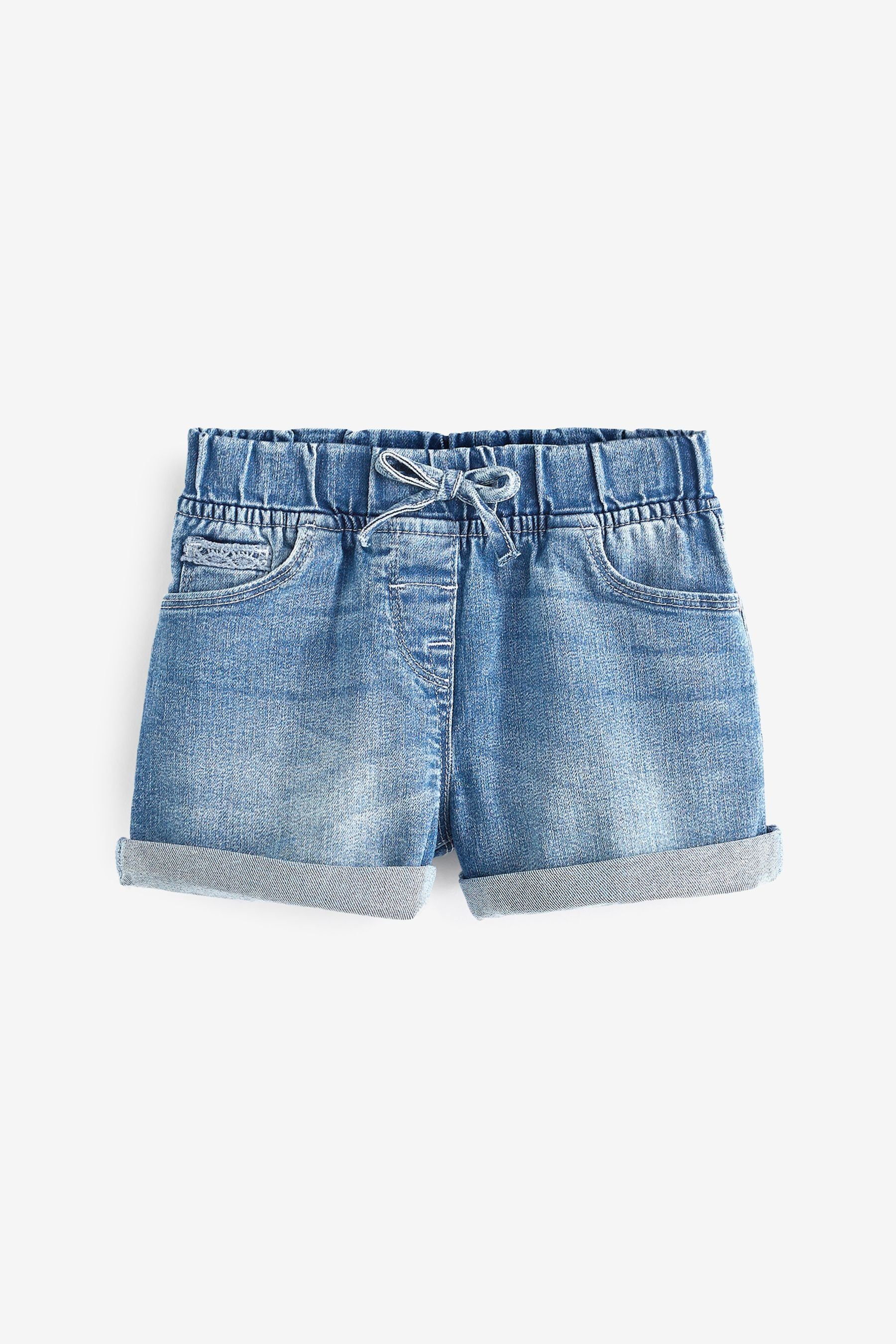 Next Shorts Shorts mit Gummibund (1-tlg) Denim Dark Wash