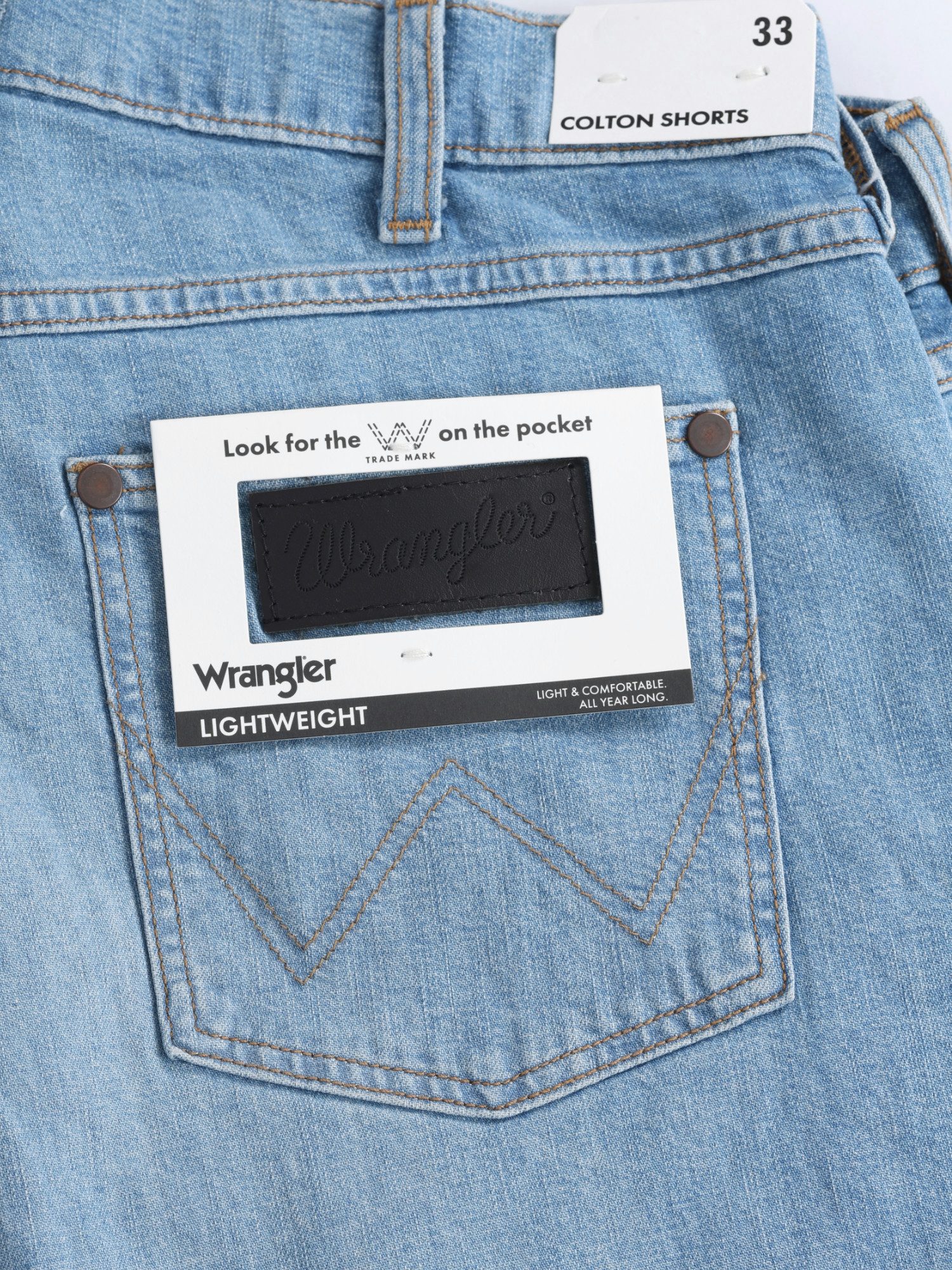 Wrangler Jeansshorts Slim Fit - COLTON SLATE SHADE Leichtgewicht Denim