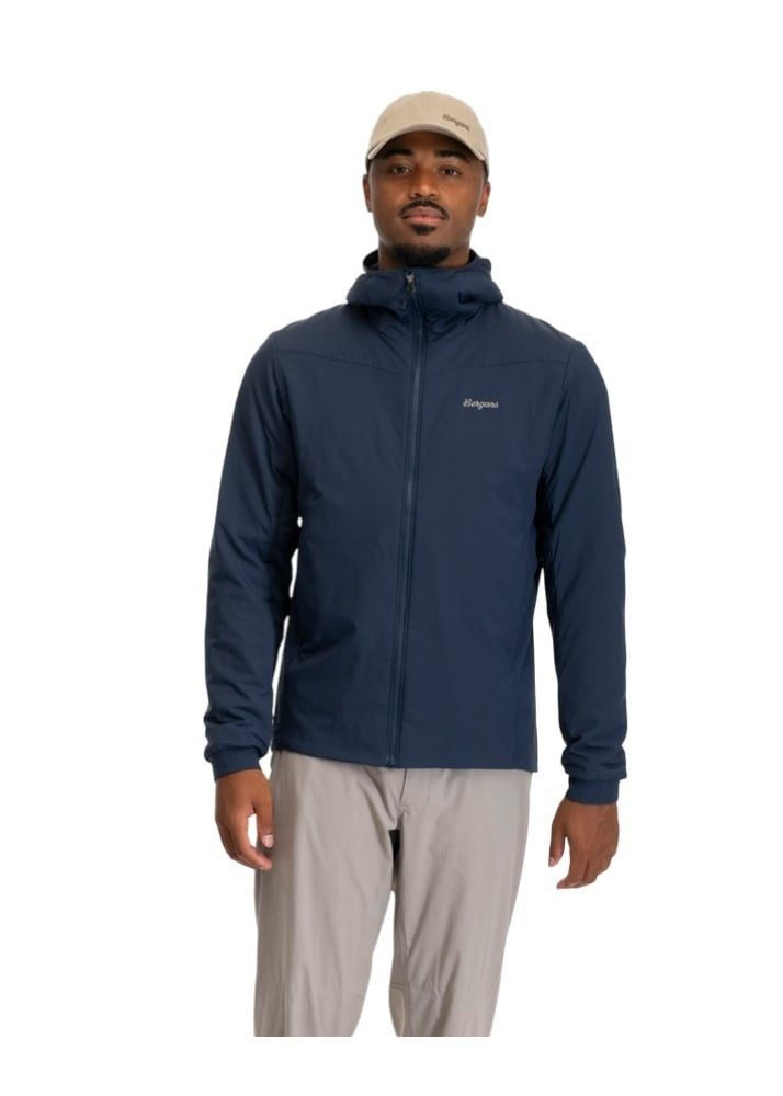 Bergans Allwetterjacke Wanderjacke Holo Insulated Hood (4-Wege-Stretch) navyblau Herren